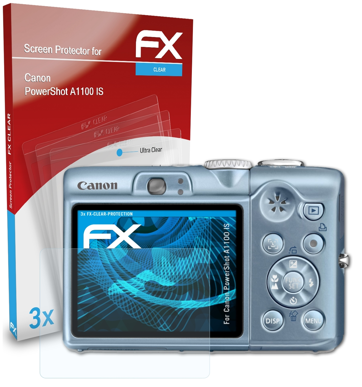 IS) FX-Clear Canon ATFOLIX PowerShot 3x Displayschutz(für A1100