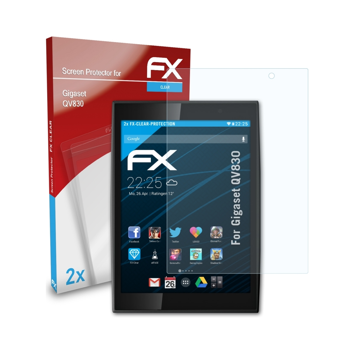 ATFOLIX 2x FX-Clear Displayschutz(für Gigaset QV830)