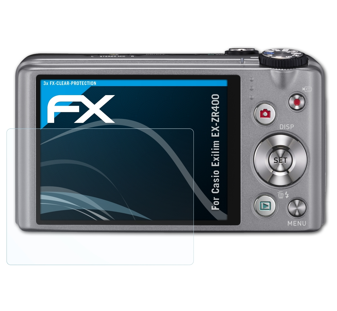 FX-Clear 3x Exilim Casio Displayschutz(für EX-ZR400) ATFOLIX