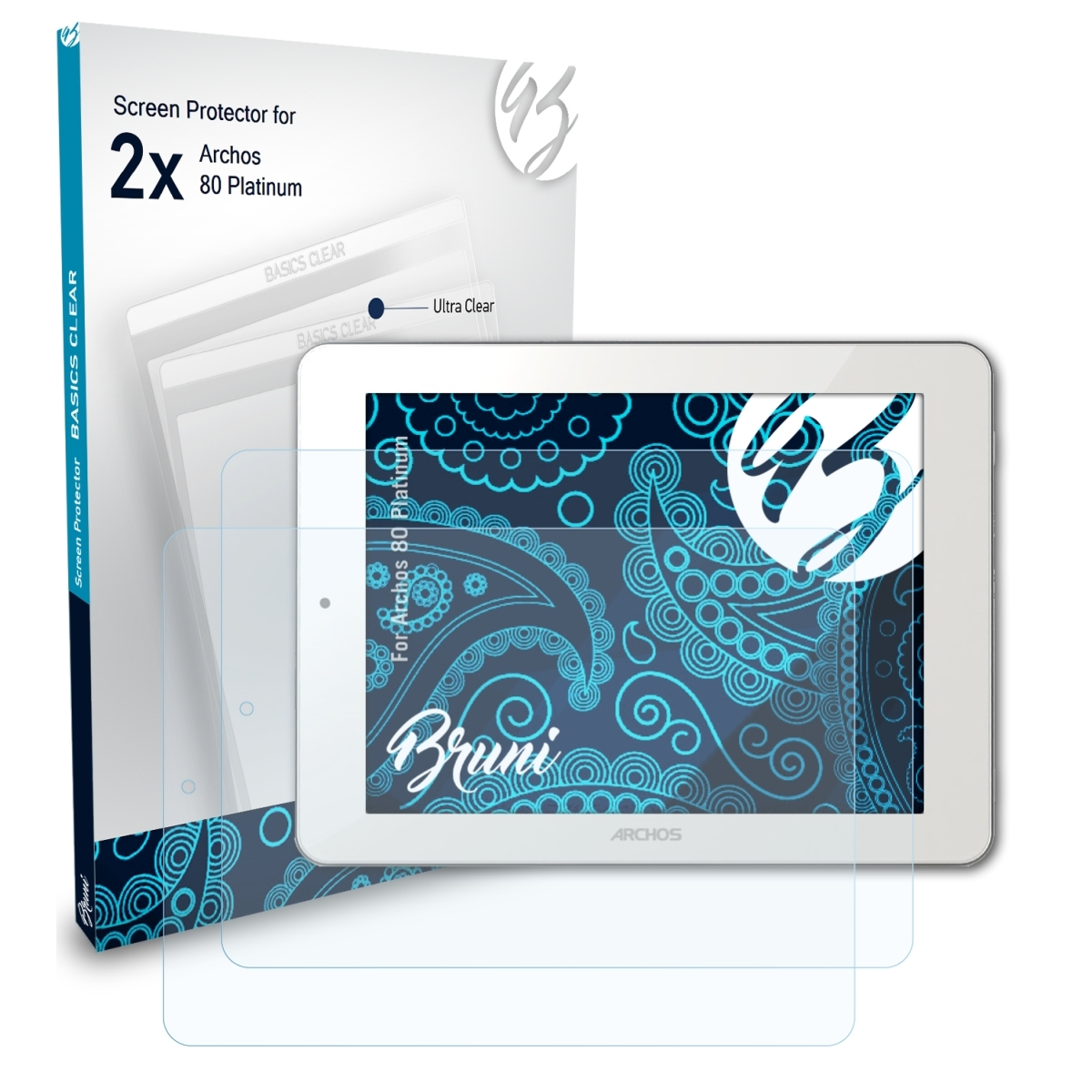 BRUNI 2x 80 Basics-Clear Archos Platinum) Schutzfolie(für