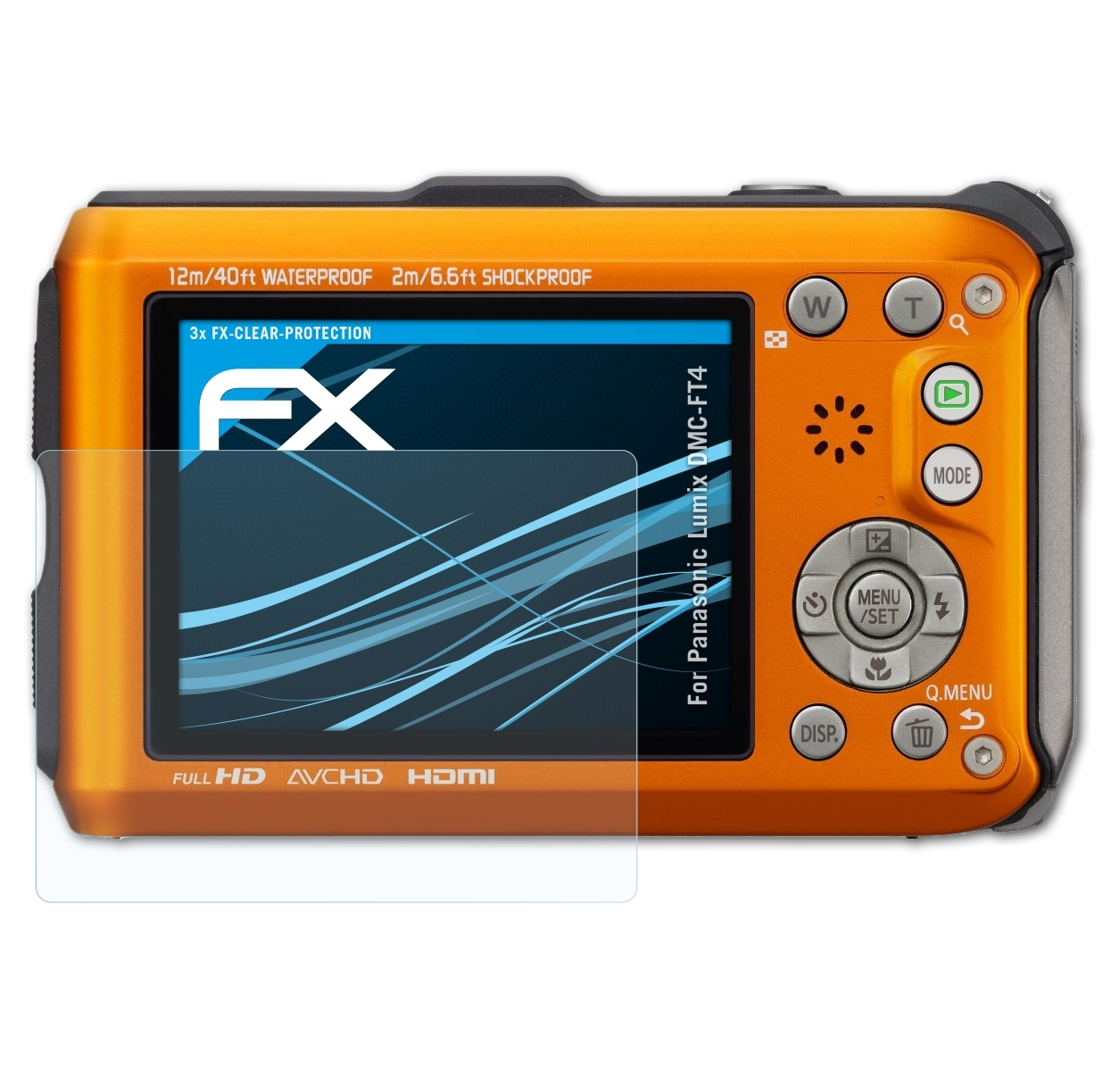 3x FX-Clear Displayschutz(für ATFOLIX Lumix Panasonic DMC-FT4)