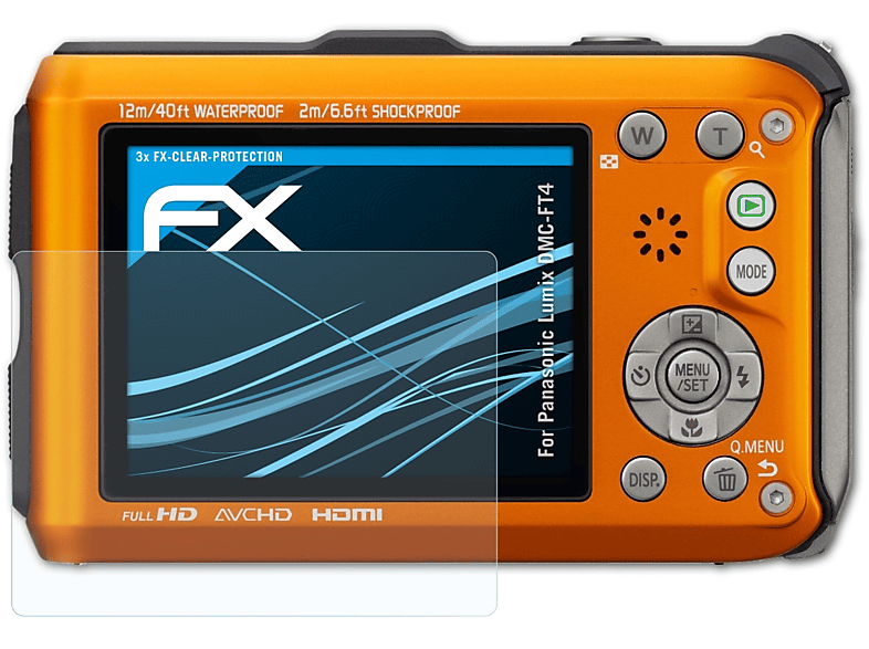 ATFOLIX 3x FX-Clear Displayschutz(für DMC-FT4) Lumix Panasonic