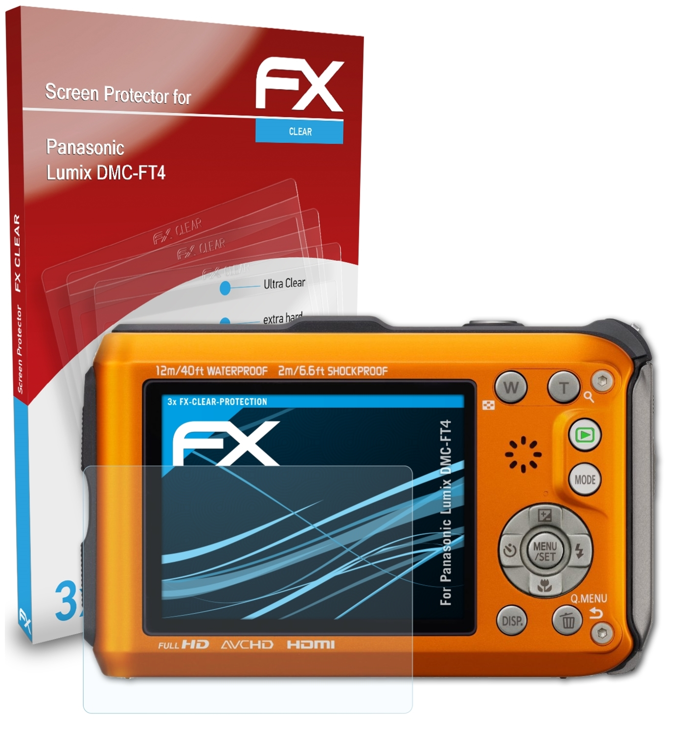 ATFOLIX 3x FX-Clear Displayschutz(für Lumix Panasonic DMC-FT4)