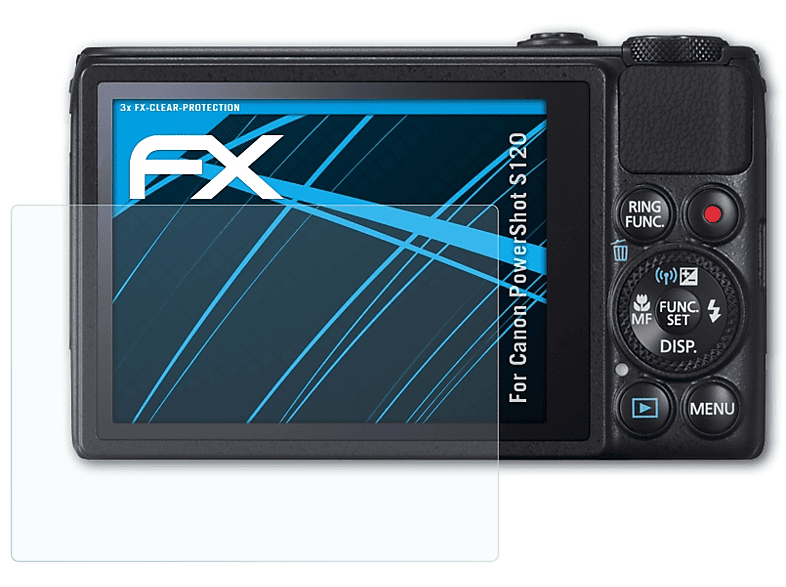 ATFOLIX 3x FX-Clear Displayschutz(für PowerShot Canon S120)