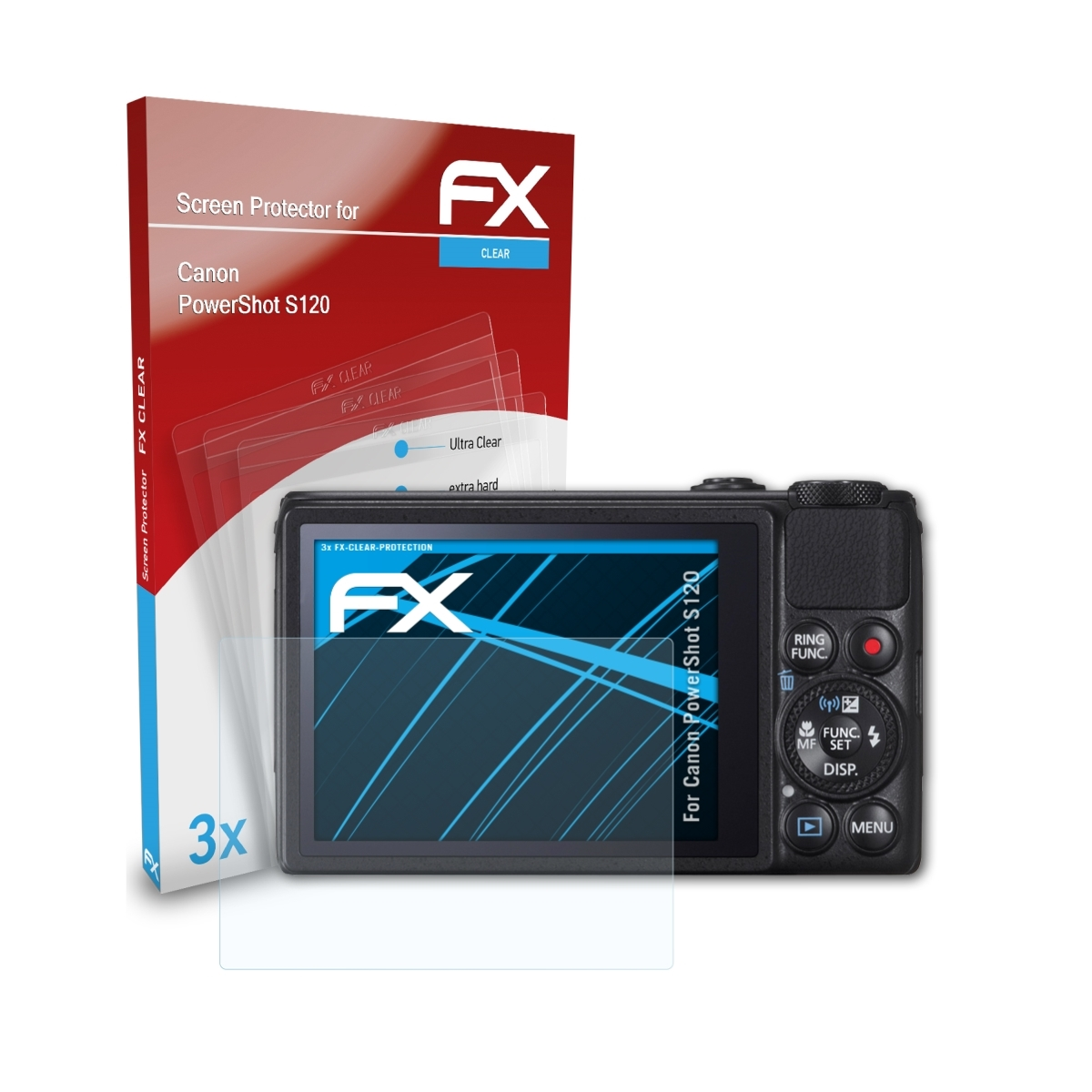 FX-Clear ATFOLIX Canon PowerShot S120) 3x Displayschutz(für