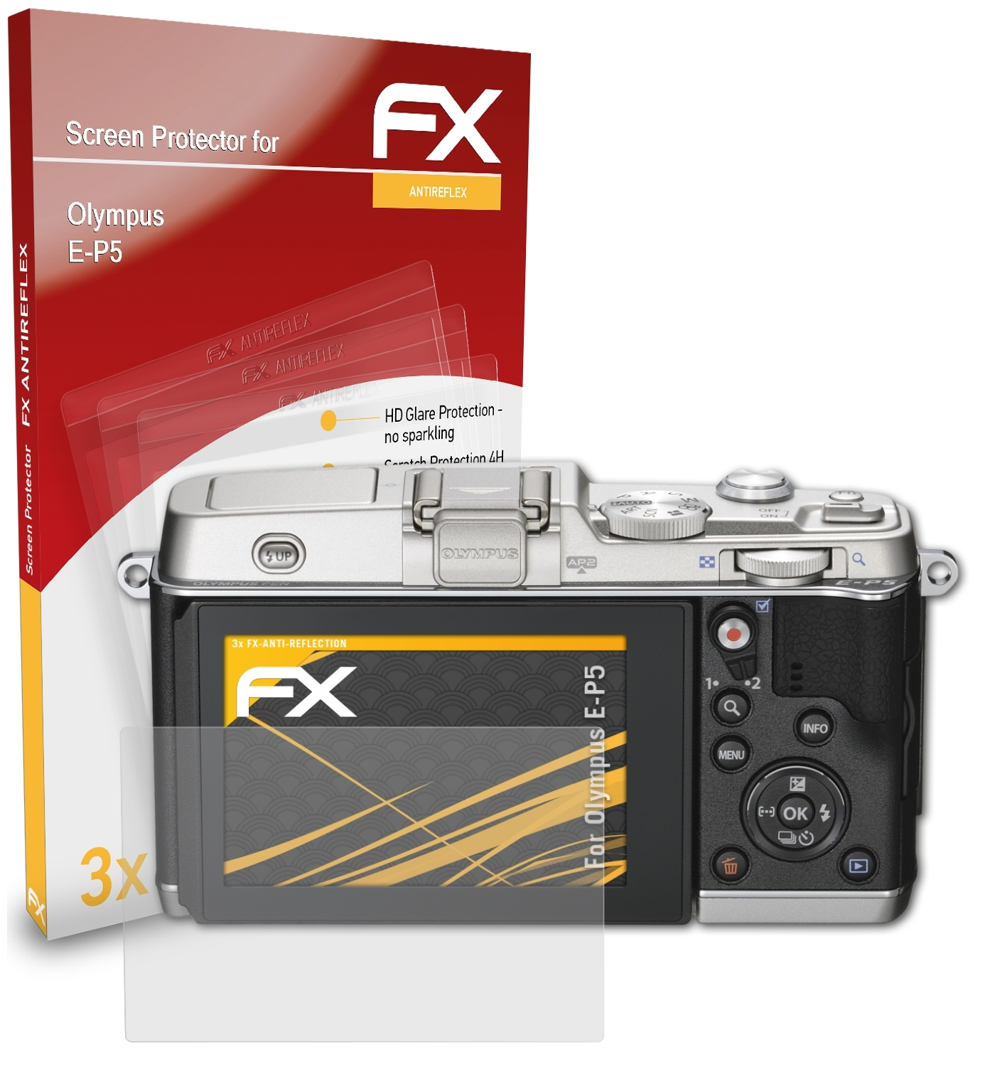 ATFOLIX 3x FX-Antireflex Displayschutz(für Olympus E-P5)
