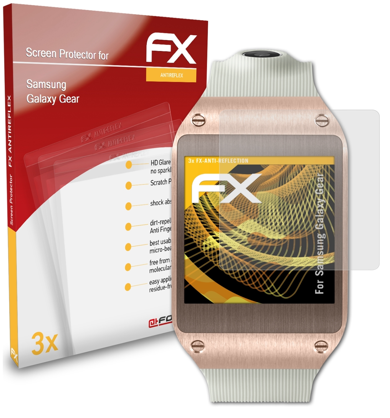Displayschutz(für Gear) Samsung FX-Antireflex 3x Galaxy ATFOLIX