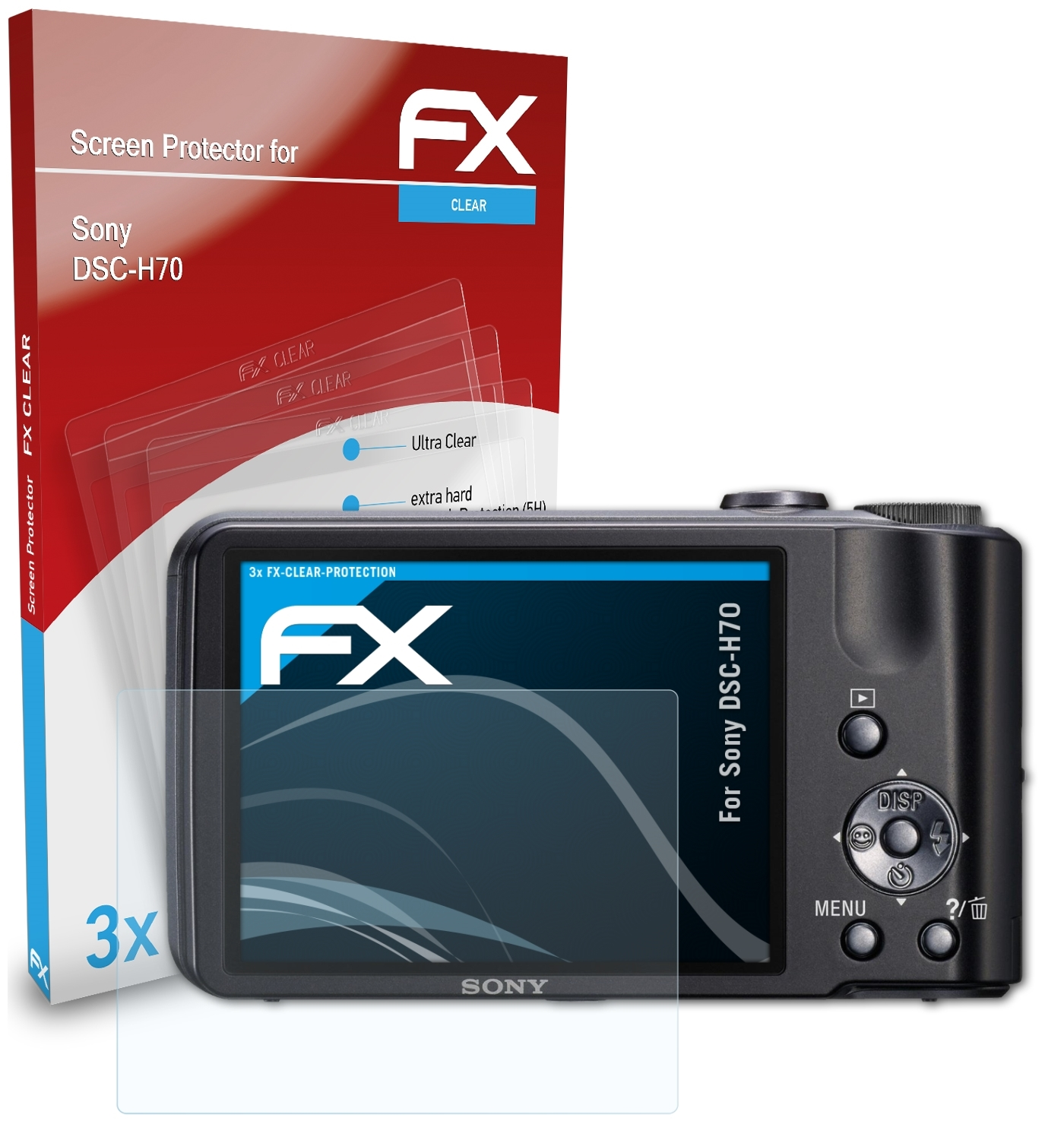 Sony DSC-H70) FX-Clear ATFOLIX Displayschutz(für 3x