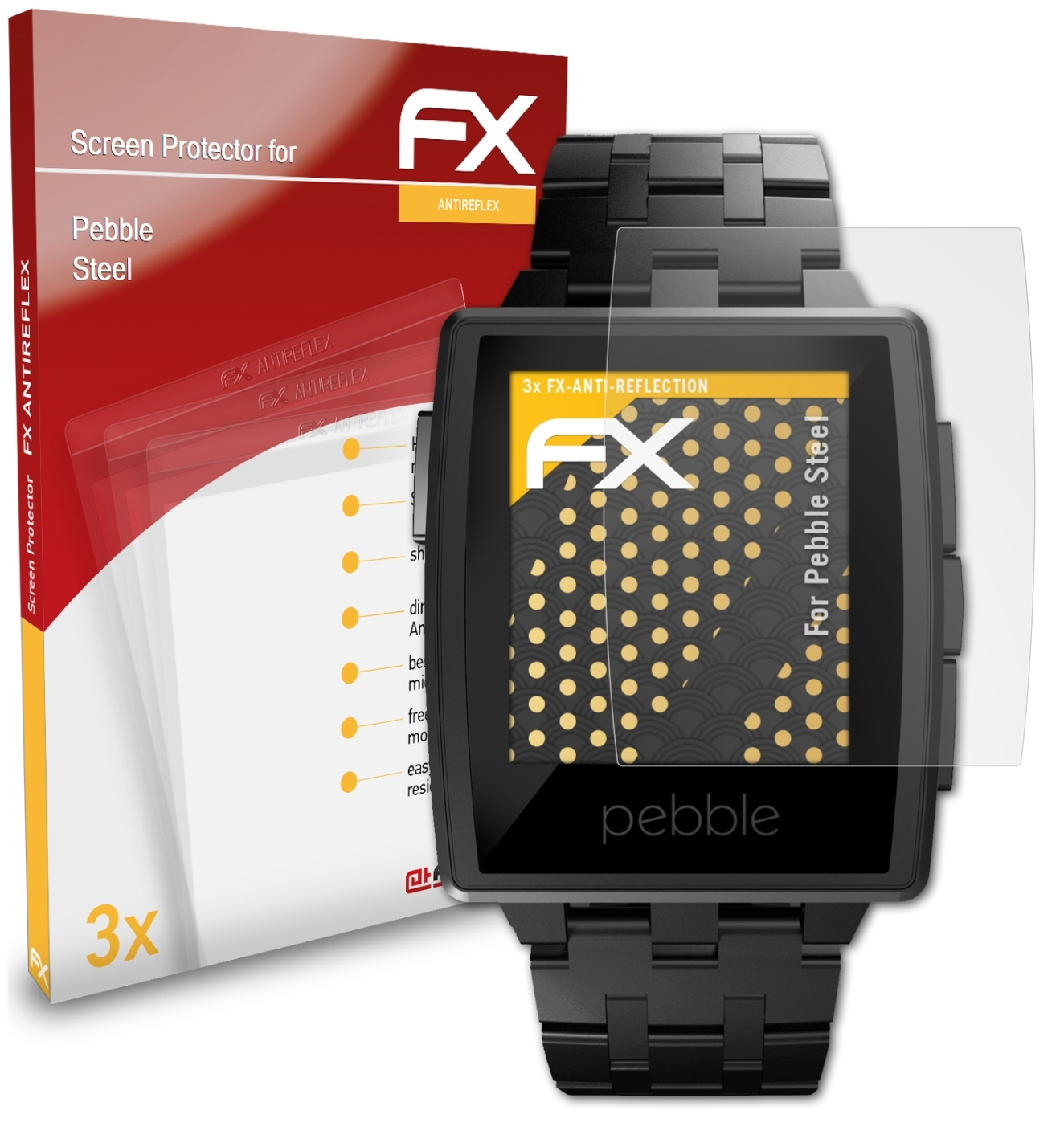 Pebble 3x ATFOLIX Displayschutz(für Steel) FX-Antireflex
