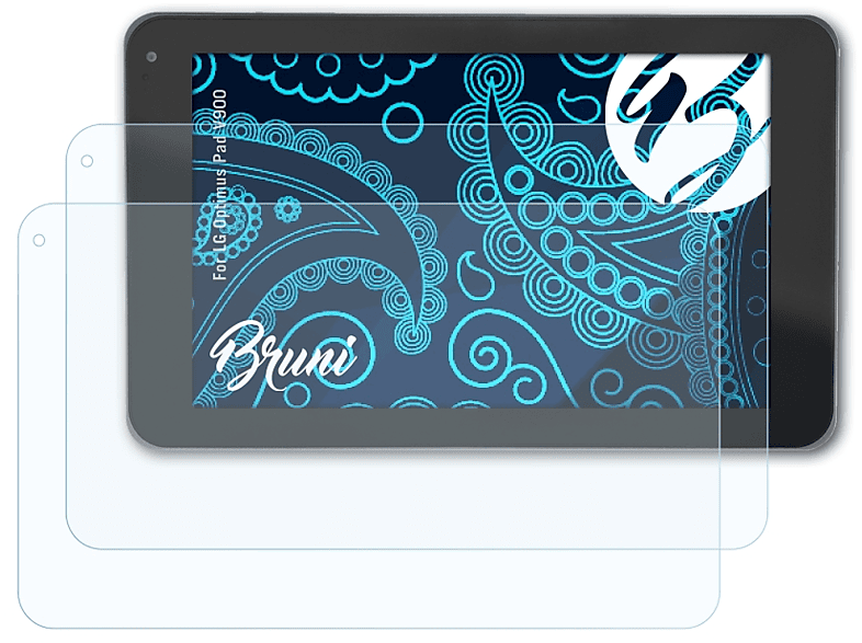 BRUNI 2x Basics-Clear Schutzfolie(für LG Optimus (V900)) Pad