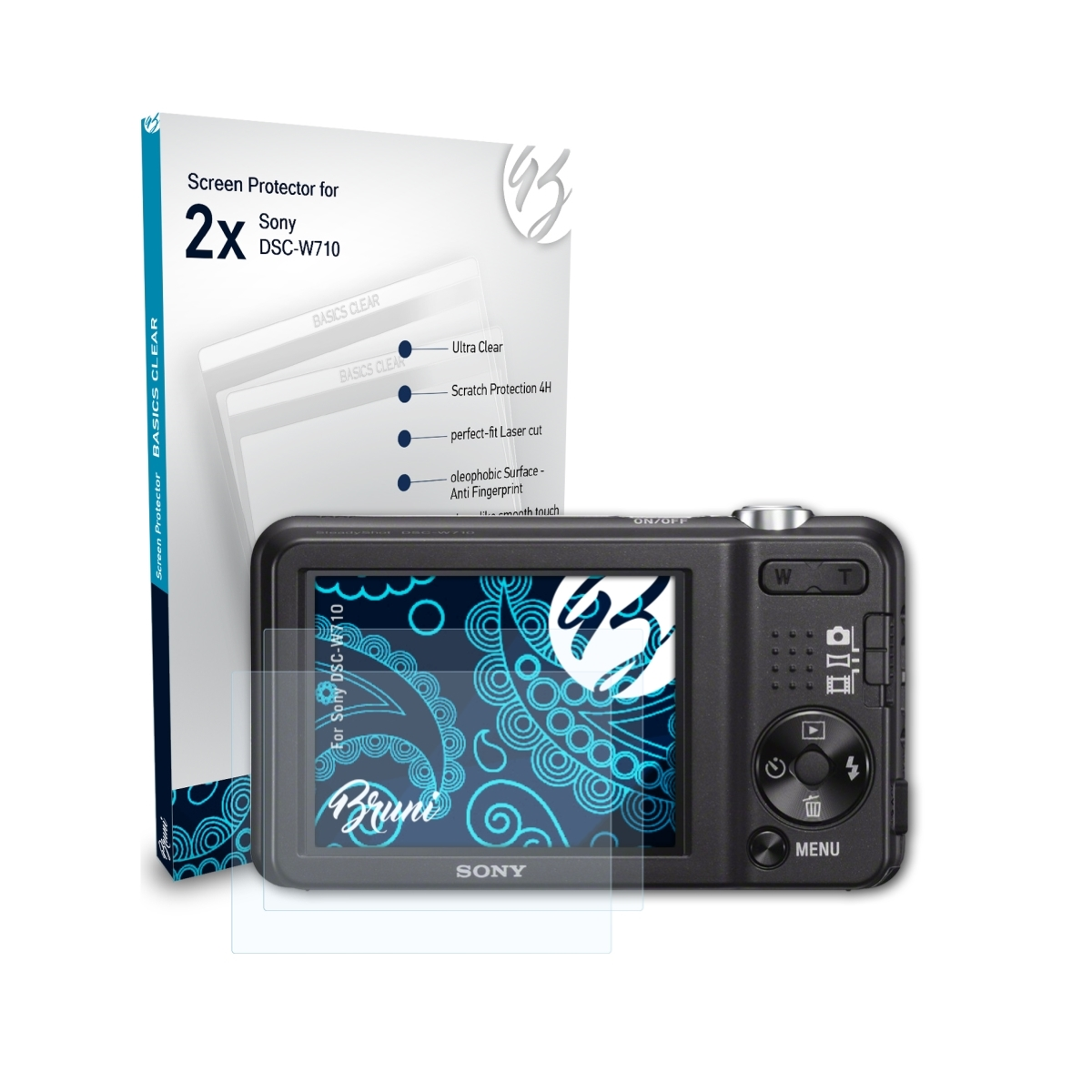 Sony DSC-W710) Schutzfolie(für Basics-Clear BRUNI 2x