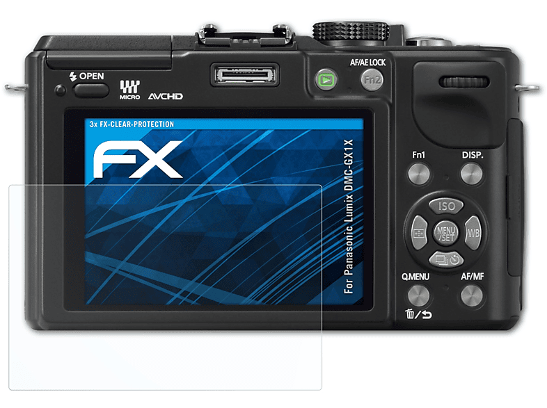ATFOLIX 3x FX-Clear Displayschutz(für Panasonic Lumix DMC-GX1X)