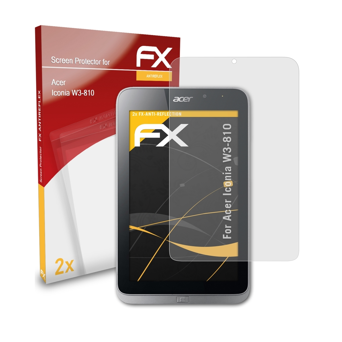 Acer FX-Antireflex W3-810) 2x Iconia ATFOLIX Displayschutz(für