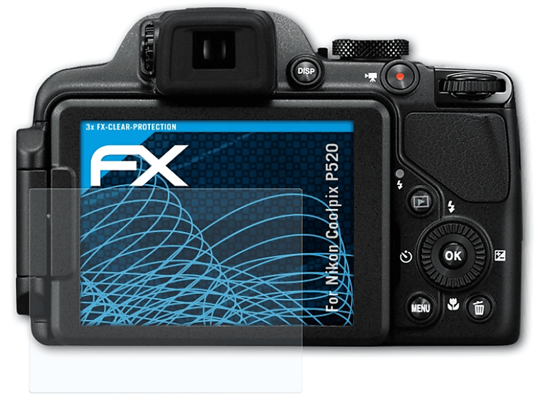 ATFOLIX 3x FX-Clear Displayschutz(für Nikon Coolpix P520)