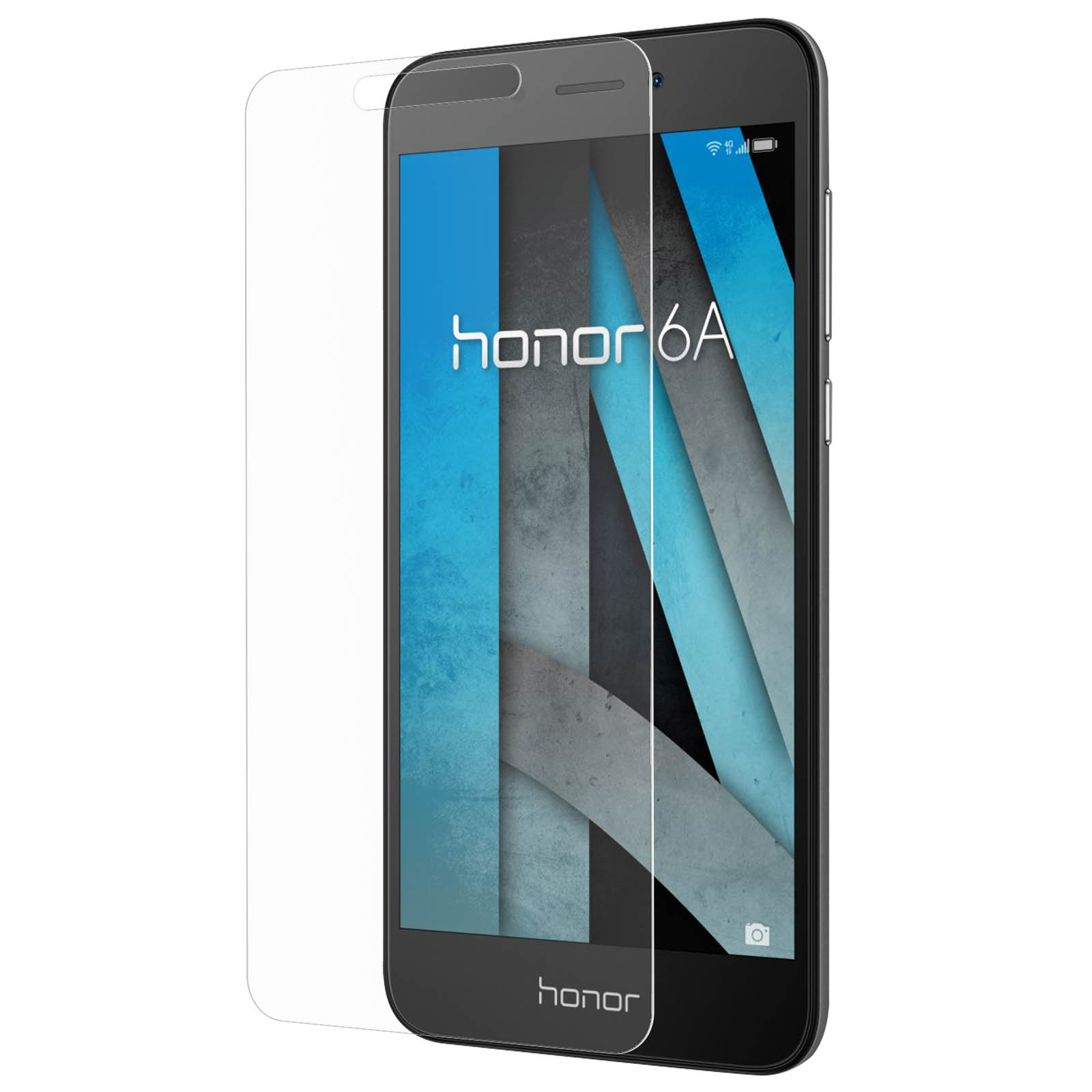 Uno smartphone con una protezione per lo schermo che mostra il logo Honor.