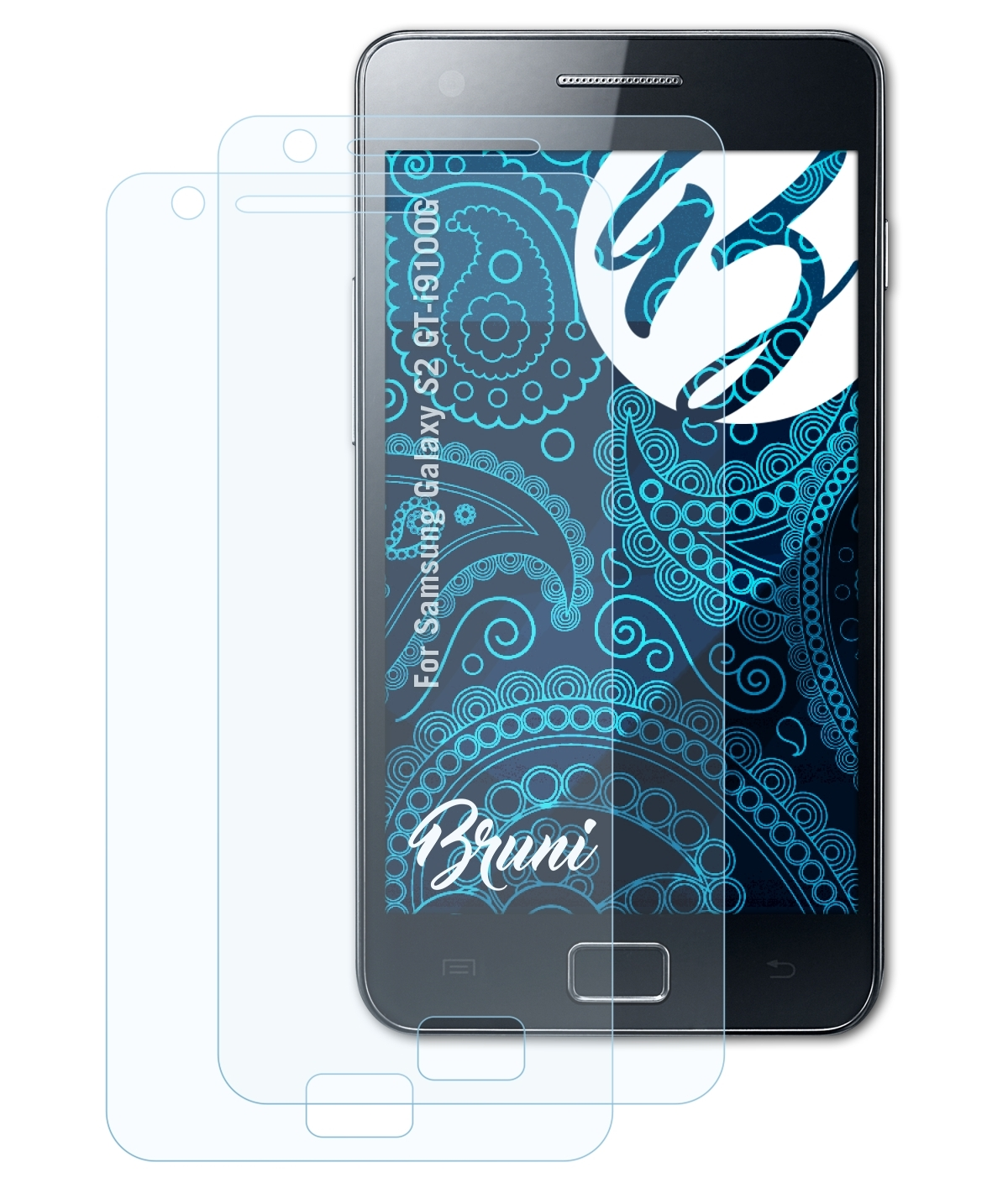 BRUNI 2x Basics-Clear Galaxy Schutzfolie(für S2 (GT-i9100G)) Samsung