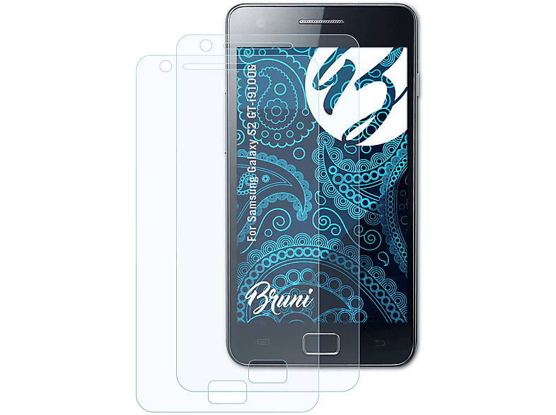 BRUNI 2x Basics-Clear Galaxy Schutzfolie(für S2 (GT-i9100G)) Samsung