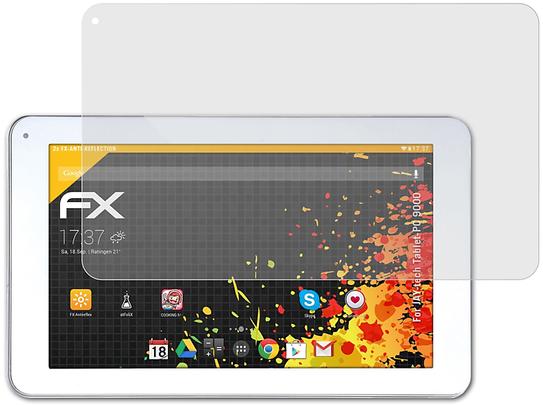 ATFOLIX 2x FX-Antireflex Displayschutz(für JAY-tech Tablet-PC 9000)