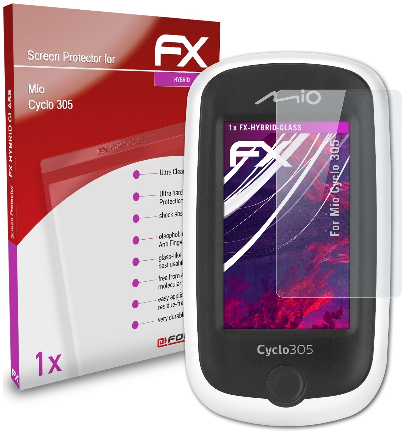 ATFOLIX FX-Hybrid-Glass Schutzglas(für Cyclo Mio 305)