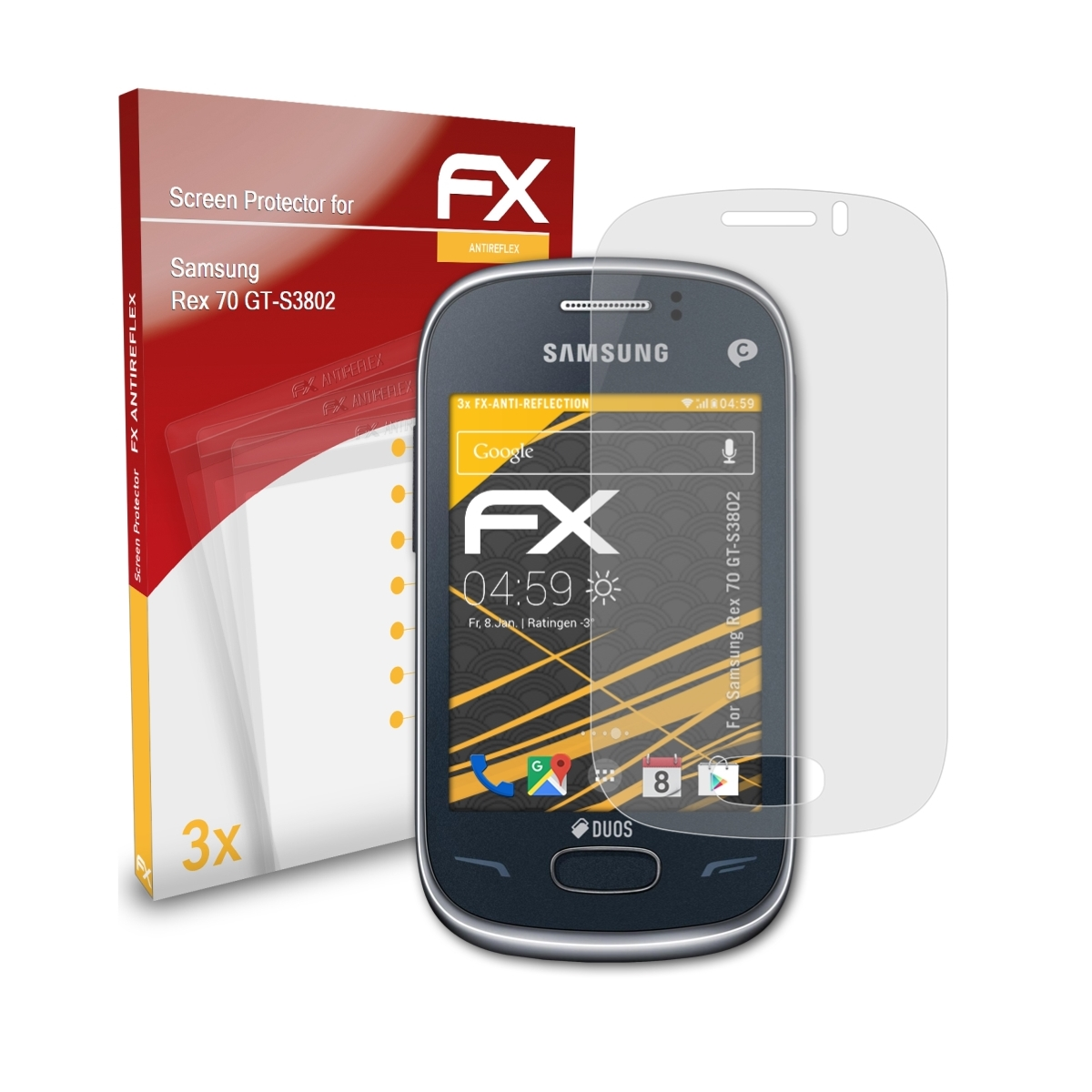 ATFOLIX 3x FX-Antireflex (GT-S3802)) Samsung Rex 70 Displayschutz(für
