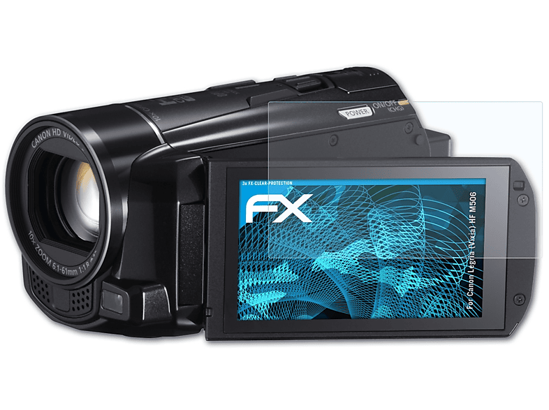ATFOLIX 3x FX-Clear Displayschutz(für Canon Legria (Vixia) HF M506)