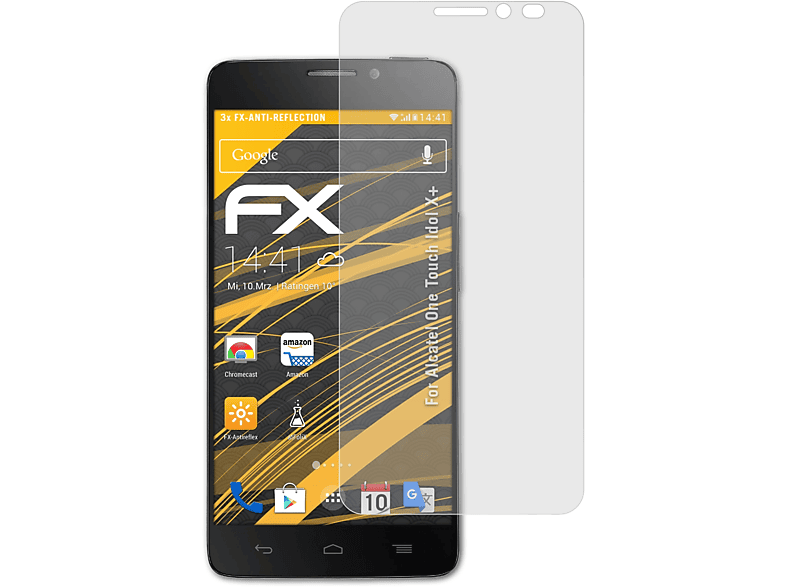 ATFOLIX 3x FX-Antireflex Displayschutz(für Alcatel One Touch Idol X+)