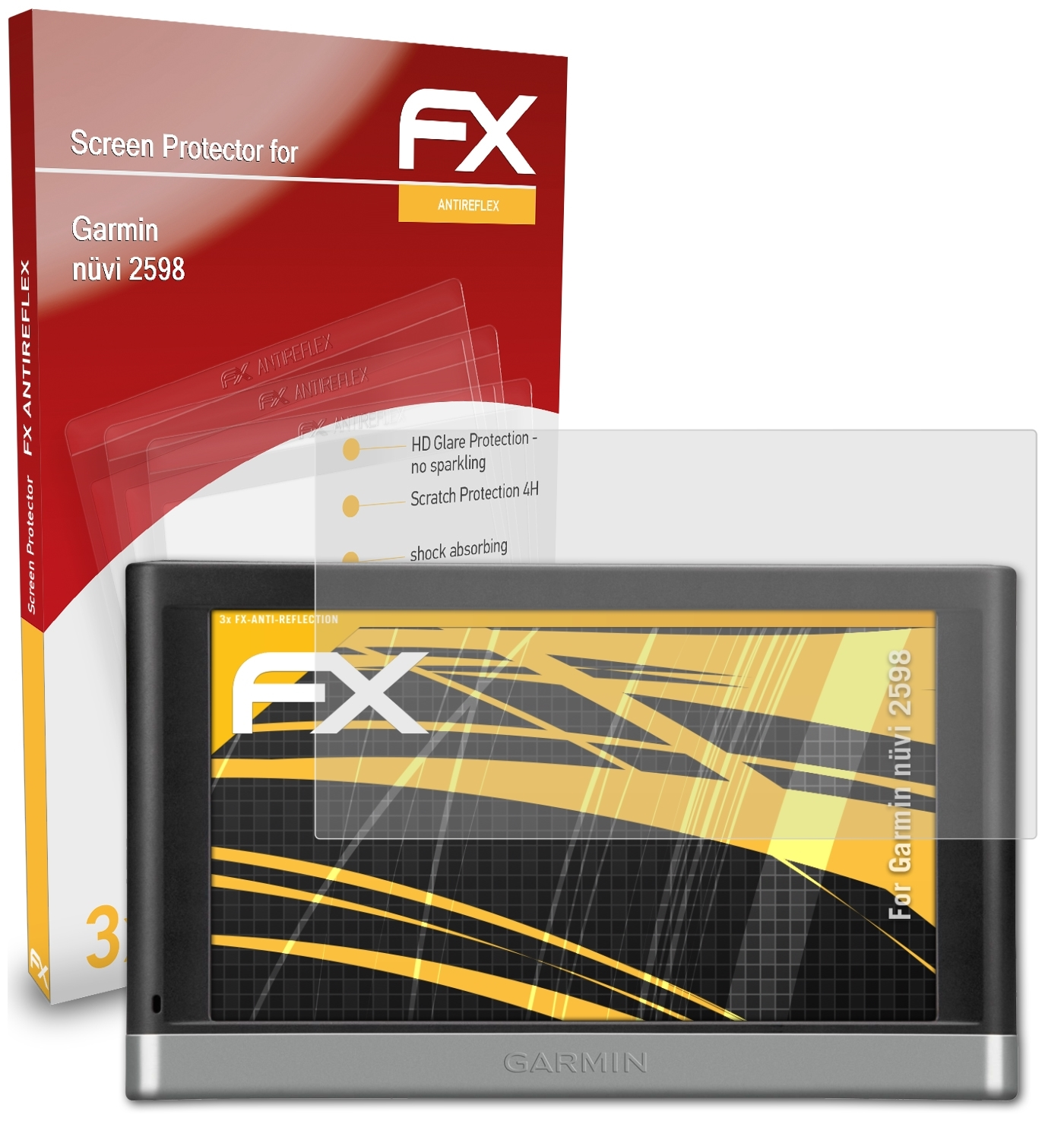 ATFOLIX 3x FX-Antireflex Displayschutz(für 2598) Garmin nüvi