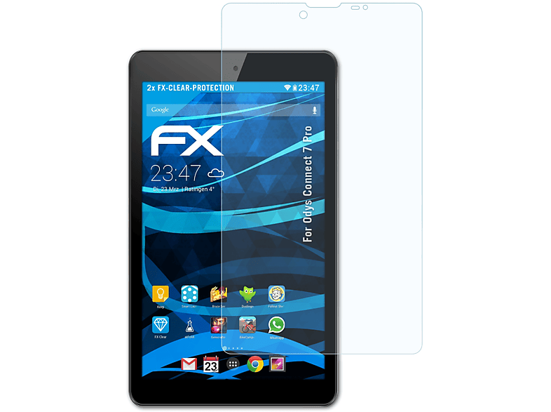 Connect Odys FX-Clear Pro) ATFOLIX 7 Displayschutz(für 2x