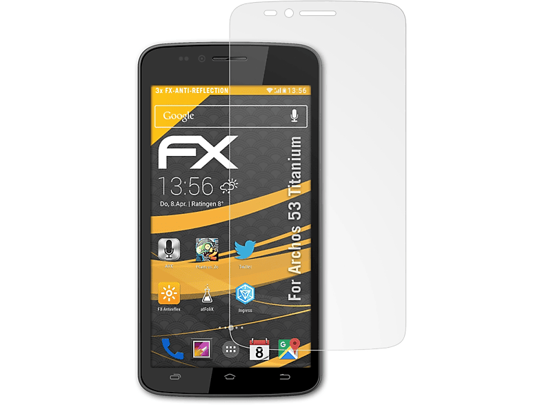 ATFOLIX 3x FX-Antireflex Displayschutz(für Archos 53 Titanium)