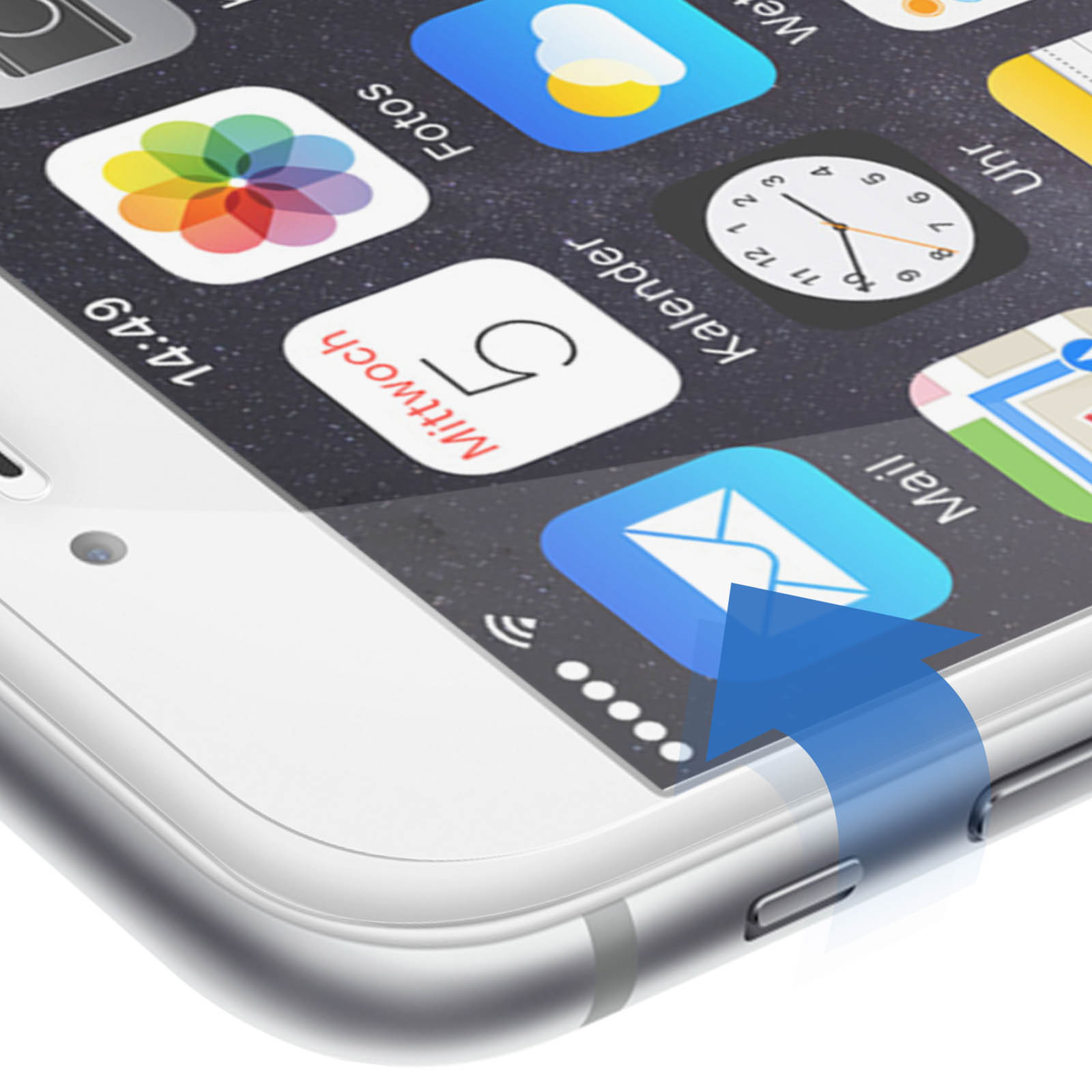 AVIZAR Gehärtetes Glas Schutzfolie Apple 6S) Härtegrad Glas-Folien(für 9H iPhone mit
