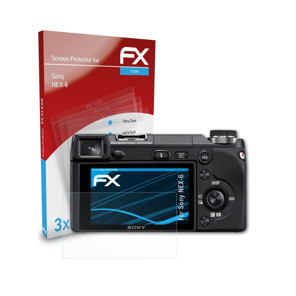 ATFOLIX 3x NEX-6) FX-Clear Displayschutz(für Sony