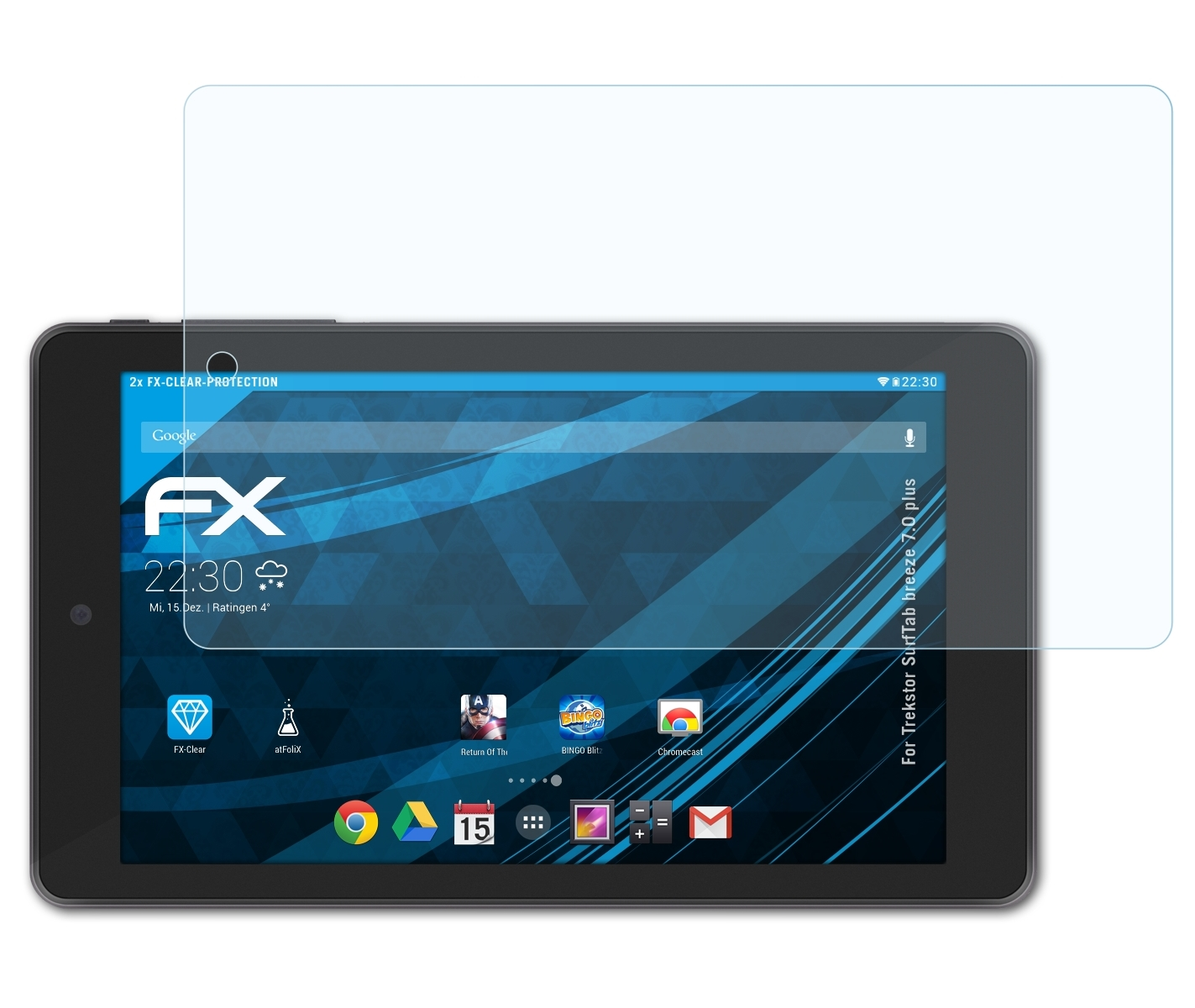 7.0 Trekstor SurfTab 2x plus) breeze ATFOLIX FX-Clear Displayschutz(für