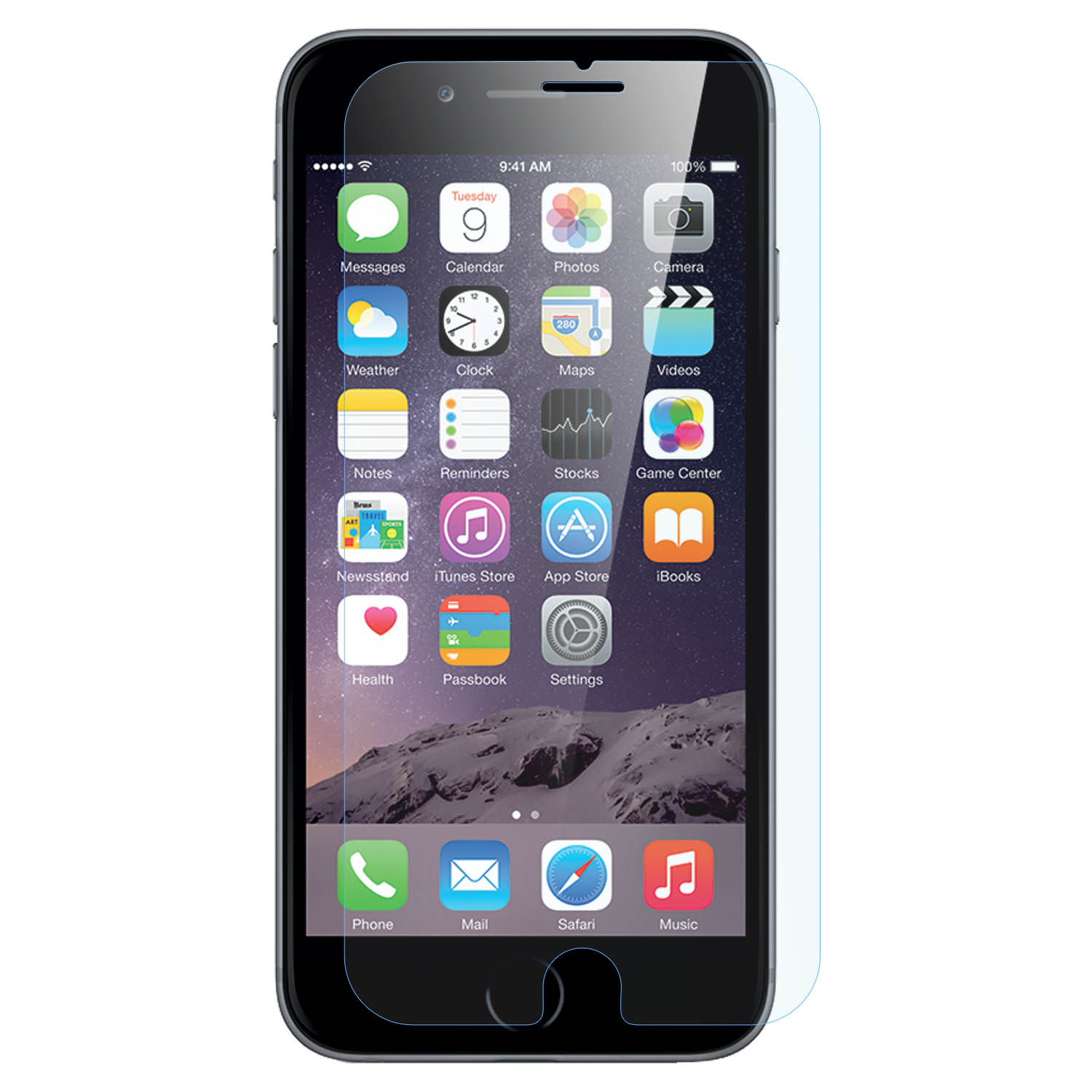 6S) iPhone Gehärtetes mit AVIZAR Härtegrad Schutzfolie Apple Glas-Folien(für Glas 9H