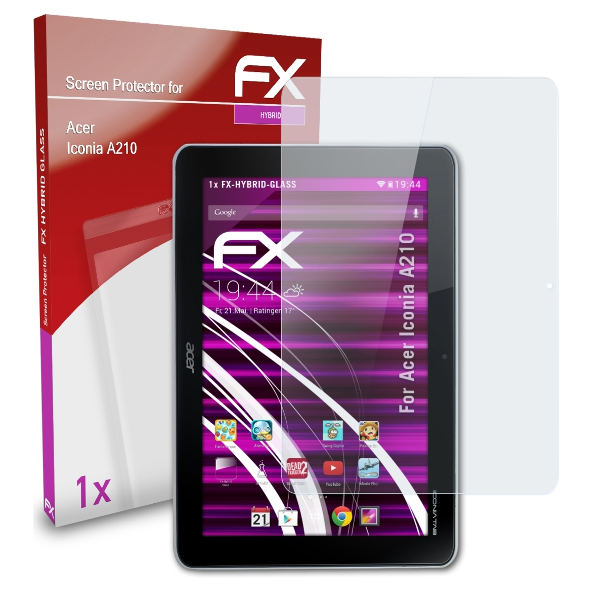 ATFOLIX FX-Hybrid-Glass Schutzglas(für Acer Iconia A210)
