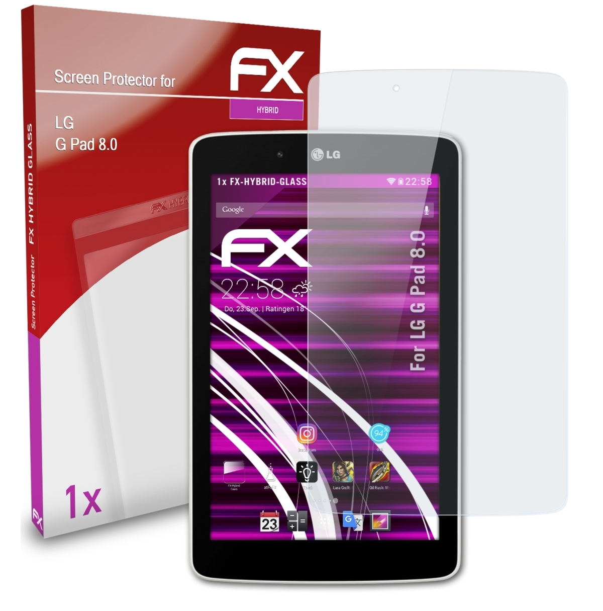 ATFOLIX FX-Hybrid-Glass Schutzglas(für 8.0) LG G Pad