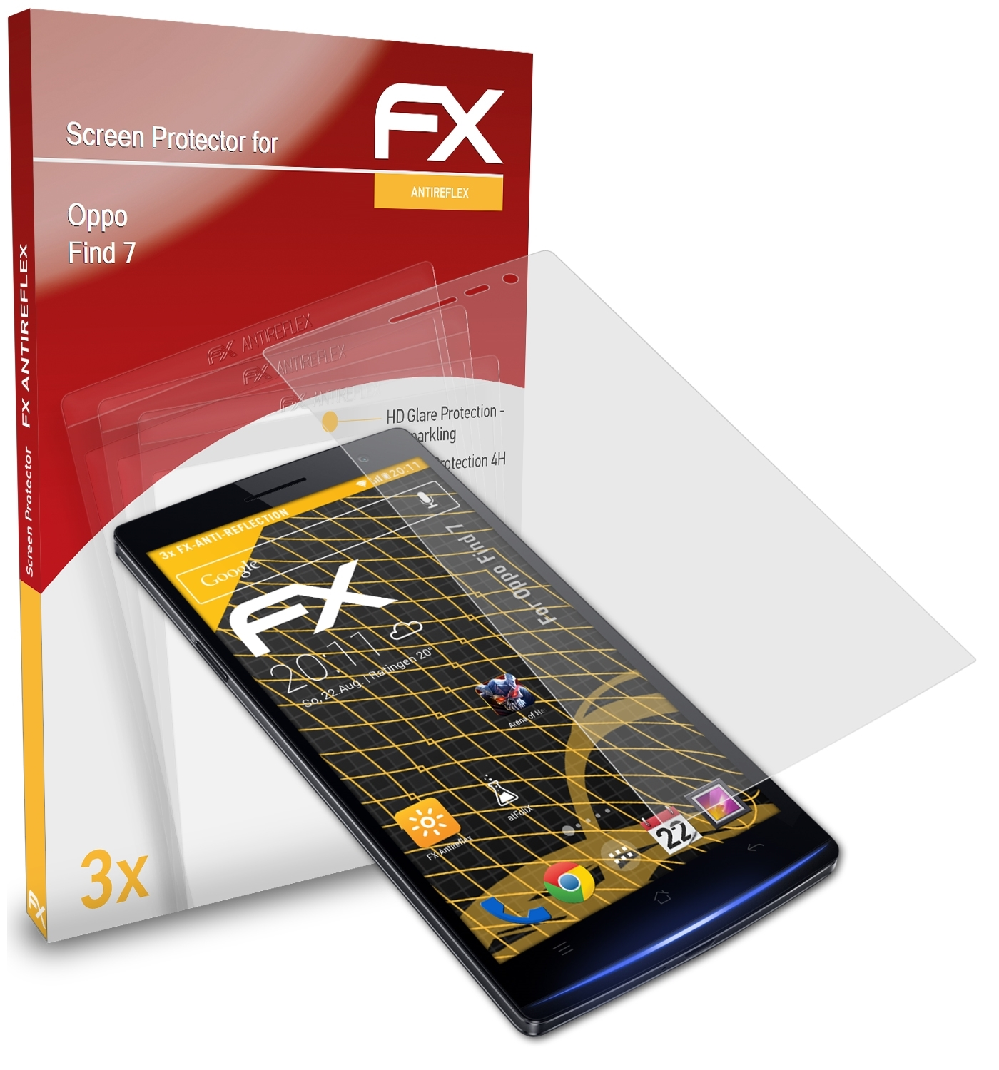 FX-Antireflex Find Displayschutz(für ATFOLIX Oppo 3x 7)