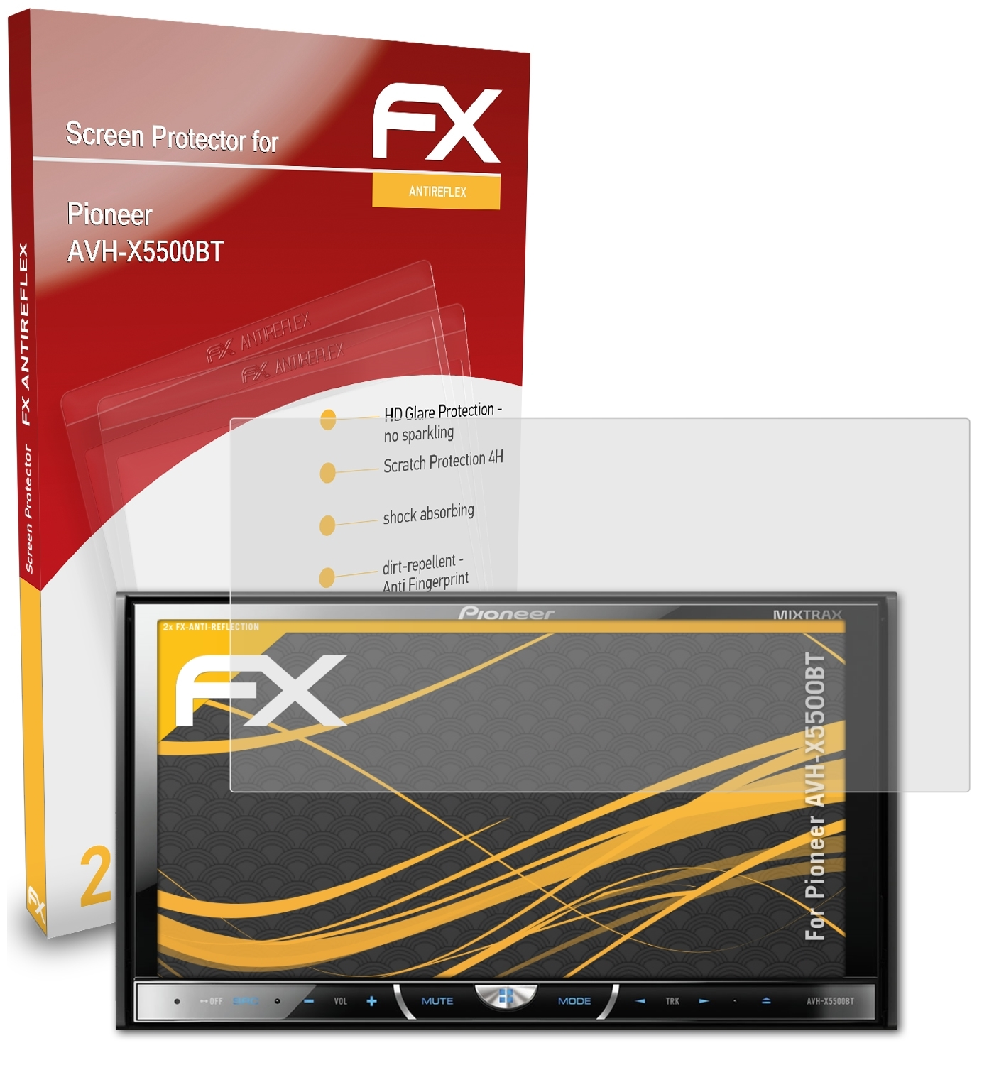 ATFOLIX 2x FX-Antireflex Displayschutz(für AVH-X5500BT) Pioneer