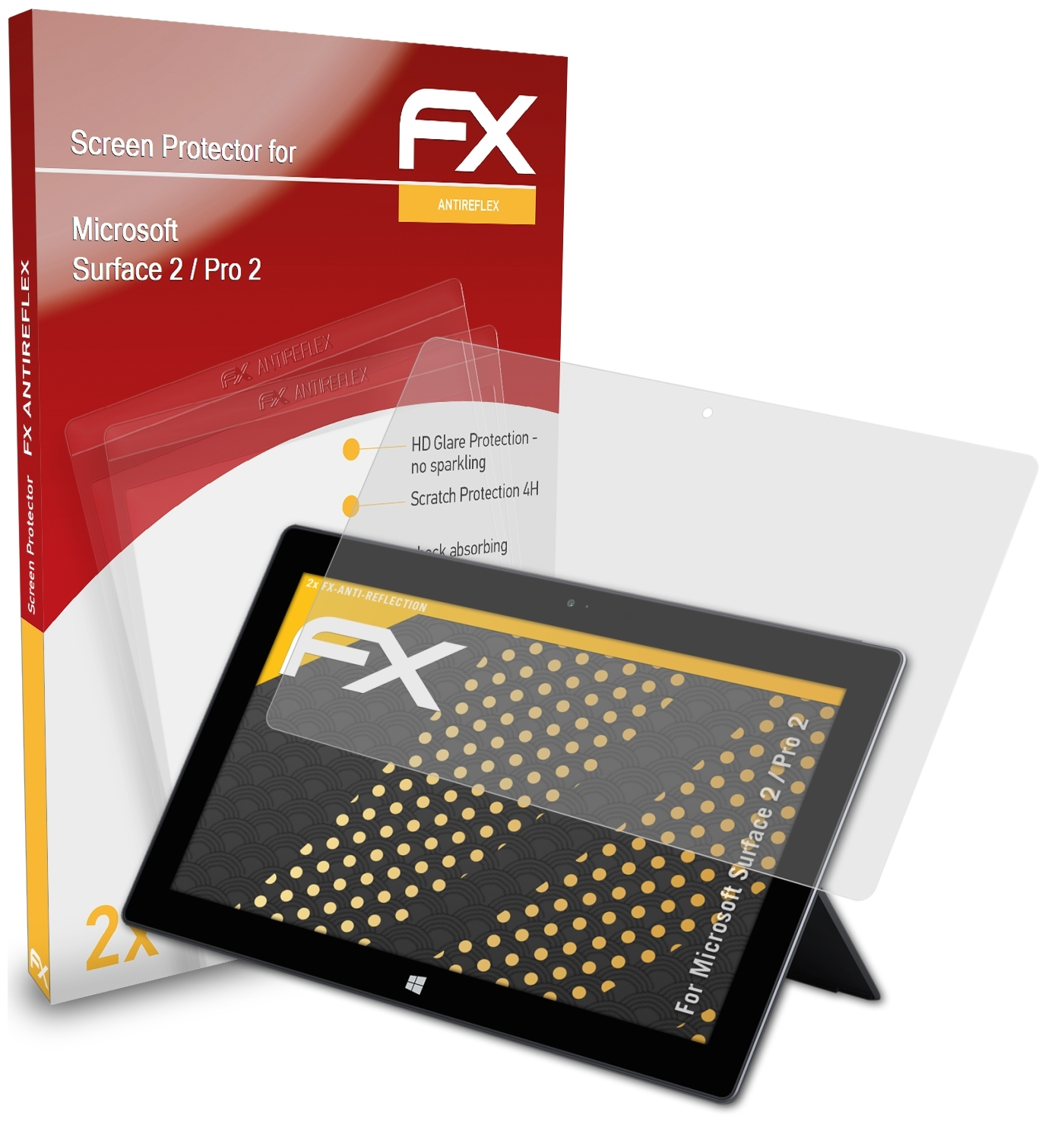2) / FX-Antireflex Surface Displayschutz(für Pro Microsoft 2x ATFOLIX 2