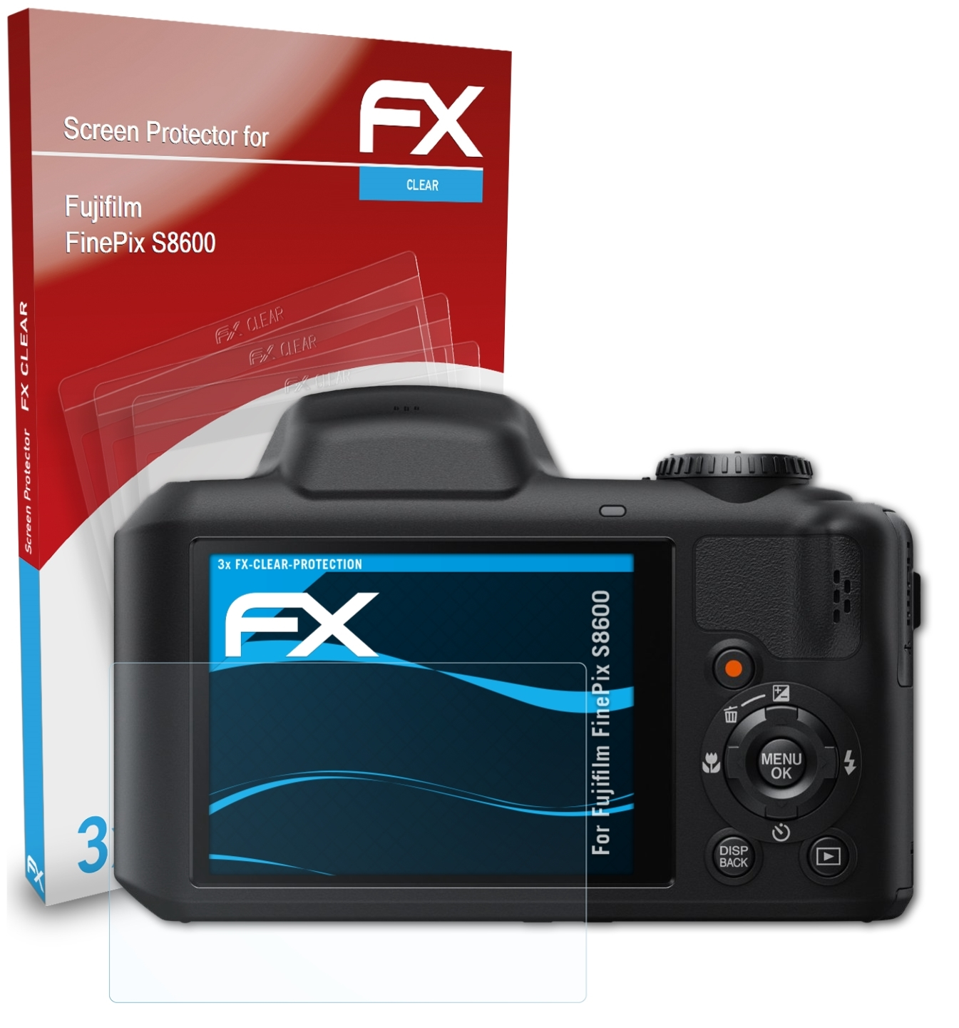 ATFOLIX 3x Displayschutz(für FX-Clear S8600) FinePix Fujifilm