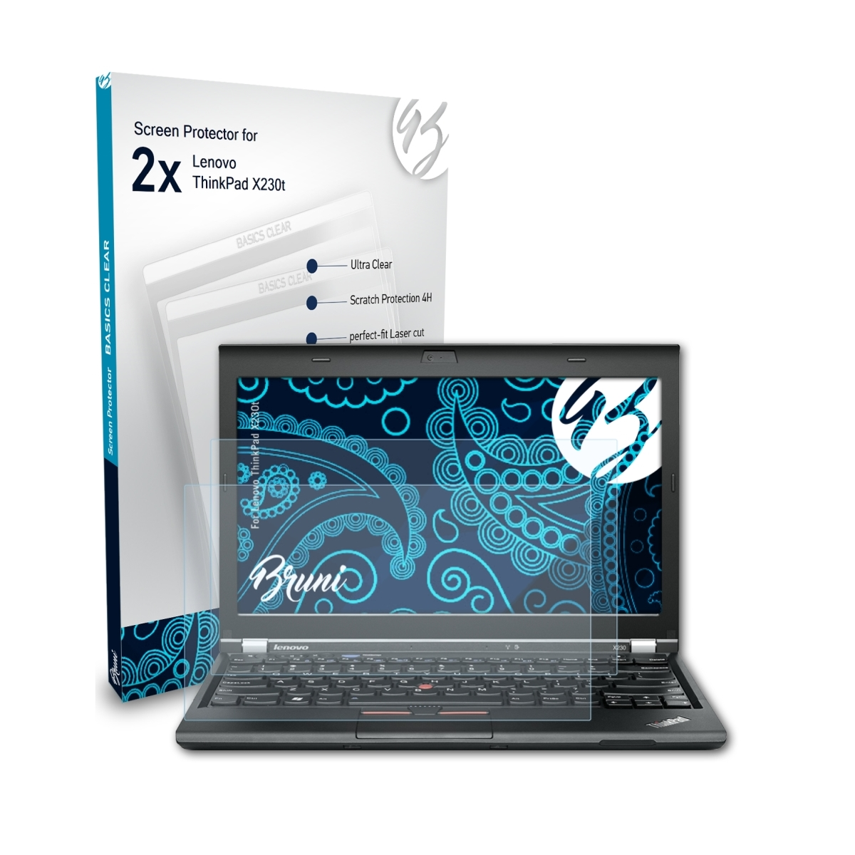 BRUNI 2x Schutzfolie(für Basics-Clear ThinkPad X230t) Lenovo
