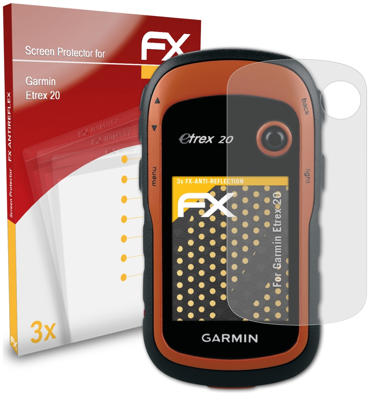 ATFOLIX Garmin Etrex 20) 3x FX-Antireflex Displayschutz(für