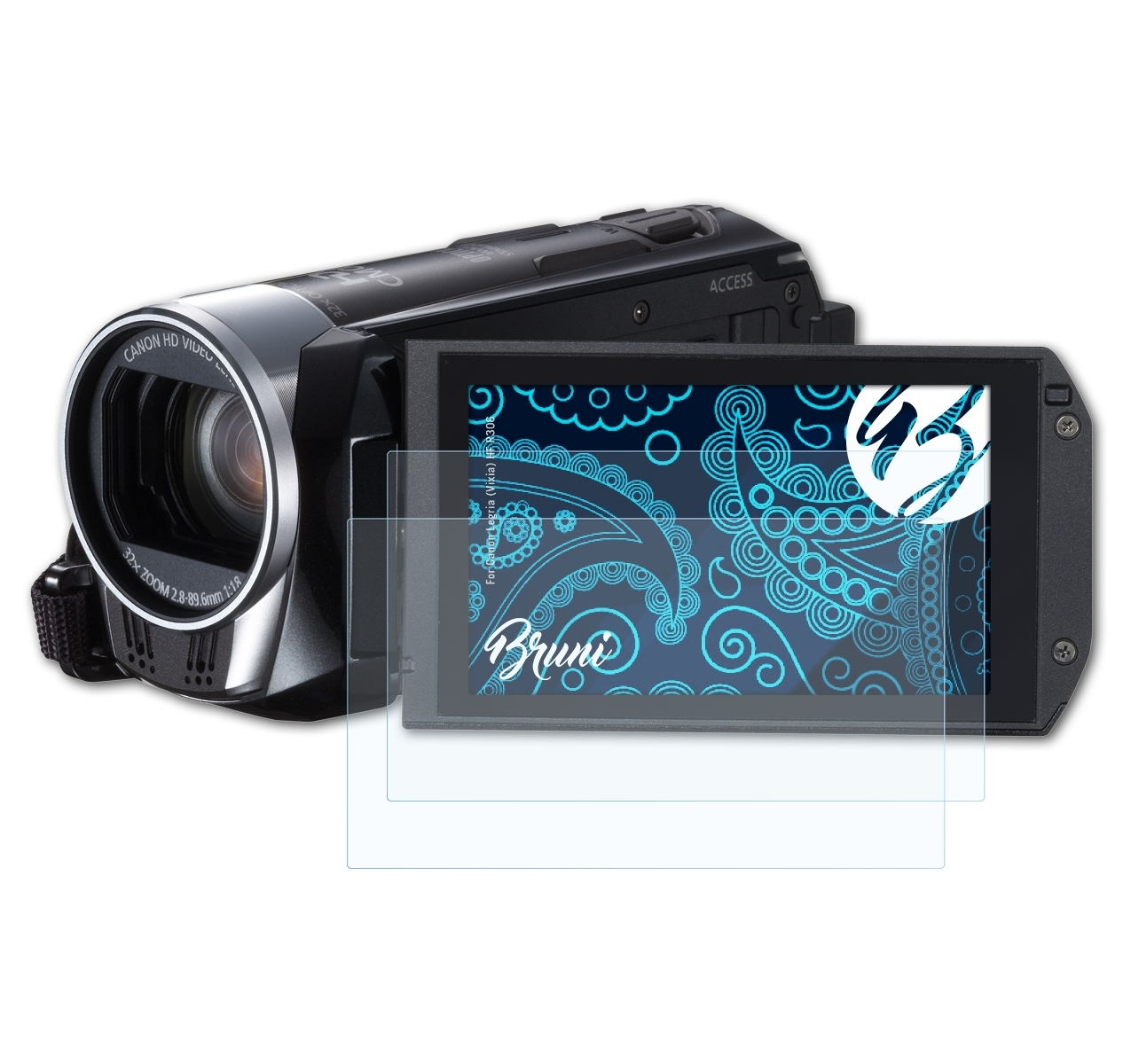 2x R306) Legria HF (Vixia) BRUNI Canon Basics-Clear Schutzfolie(für
