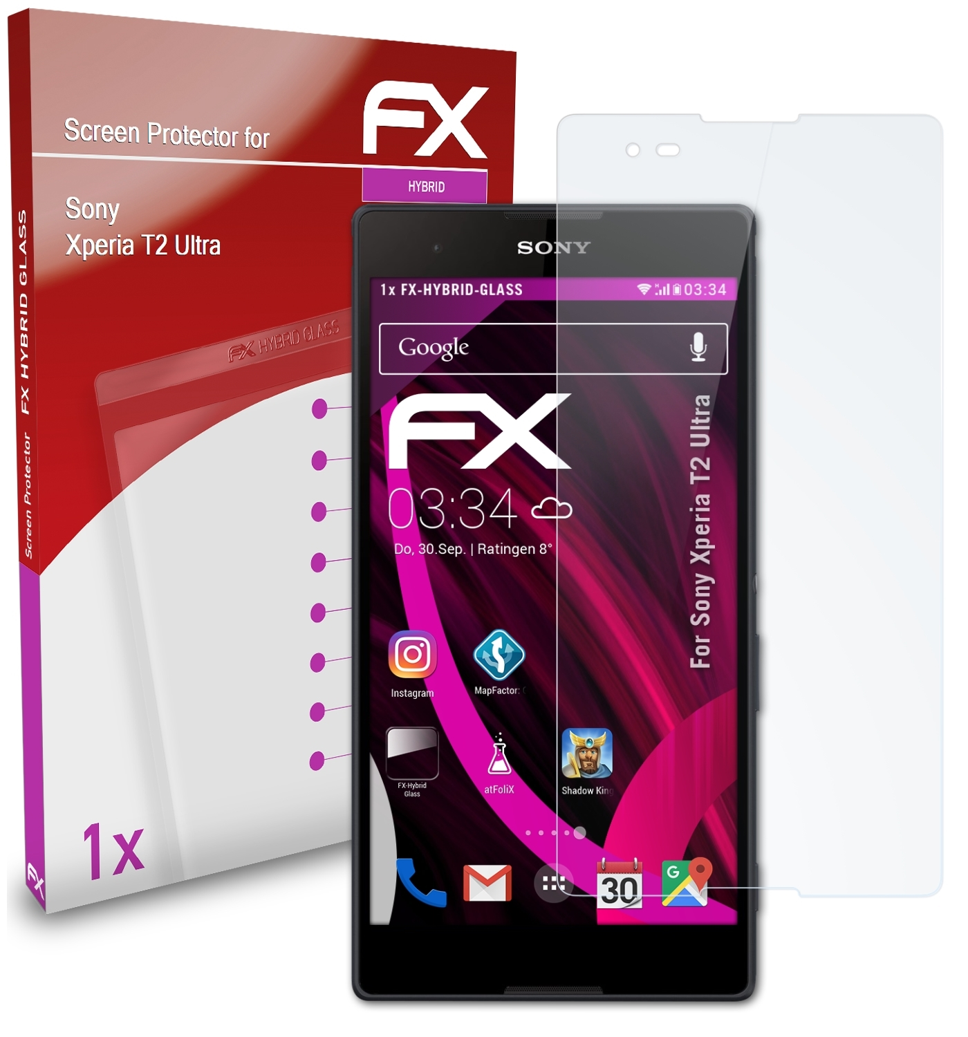 FX-Hybrid-Glass Sony Xperia ATFOLIX Ultra) Schutzglas(für T2