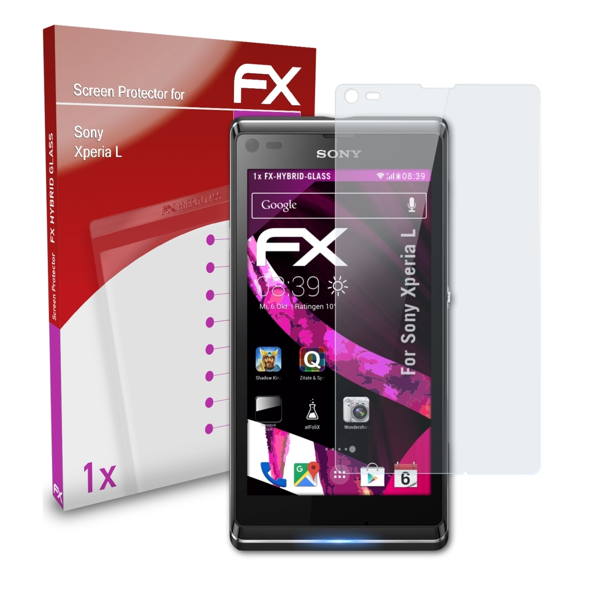 ATFOLIX FX-Hybrid-Glass Schutzglas(für Sony Xperia L)