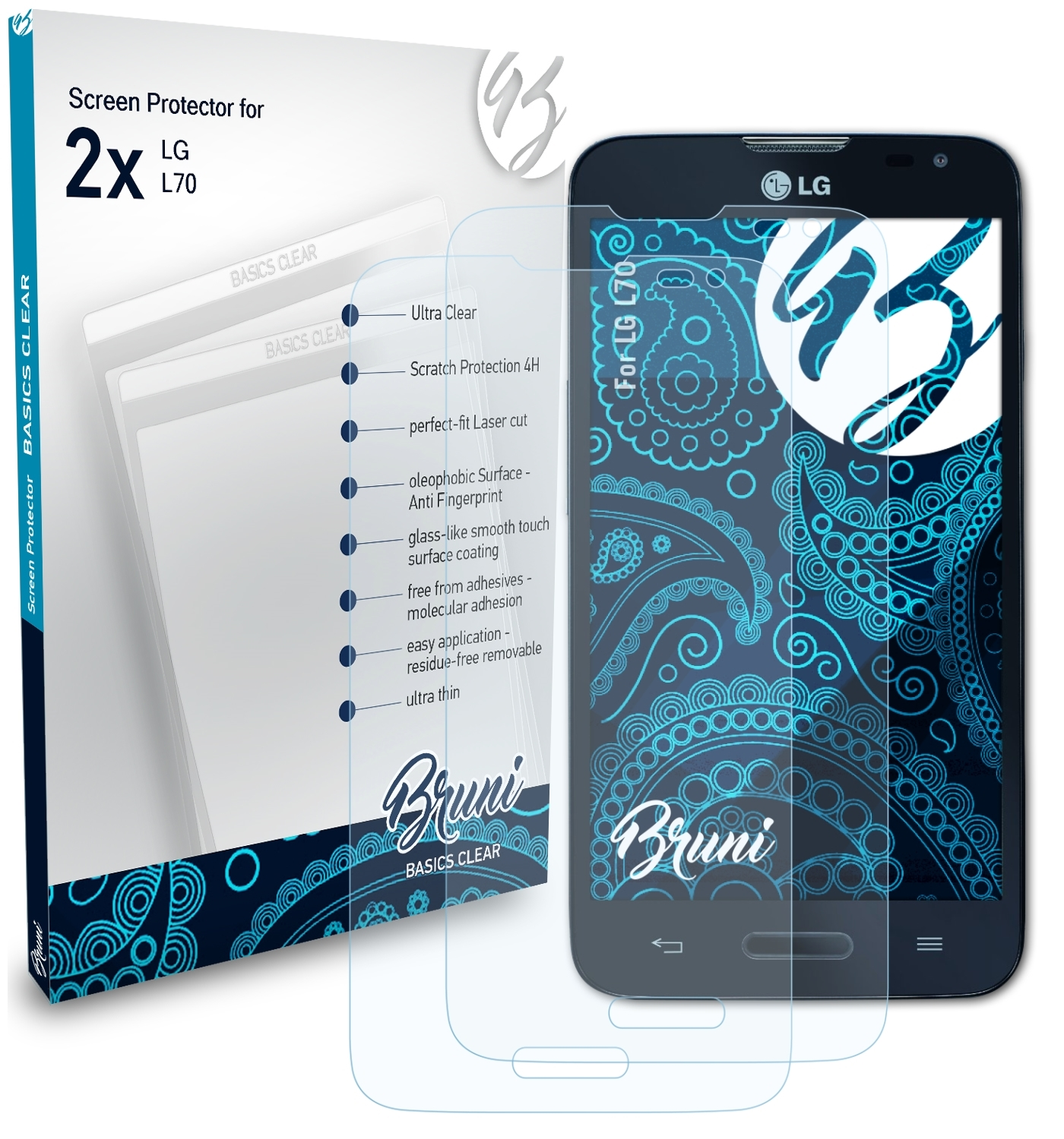 BRUNI 2x L70) LG Basics-Clear Schutzfolie(für