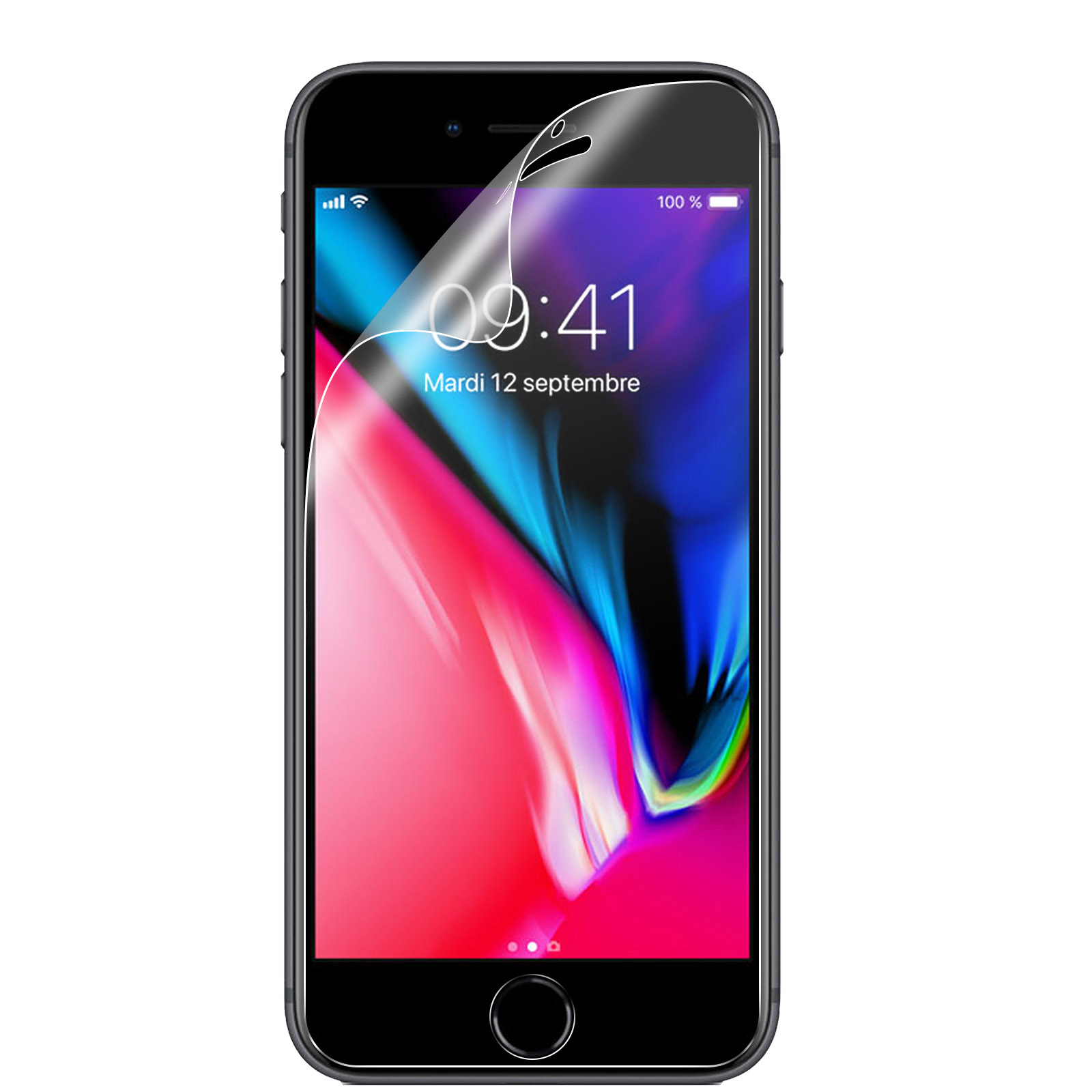 Uno schermo del telefono con una protezione, che mostra l'ora 09:41 di martedì 12 settembre.