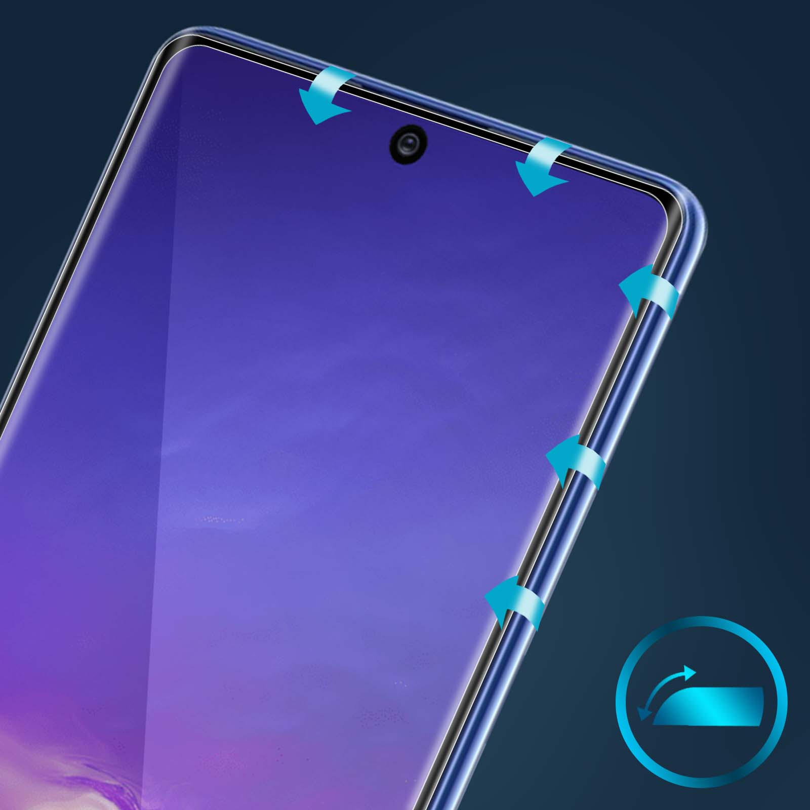 AVIZAR Gehärtetes Glas Rand Schwarz mit Galaxy Samsung Schutzfolie Glas-Folien(für 9H S10 Härtegrad, Lite)