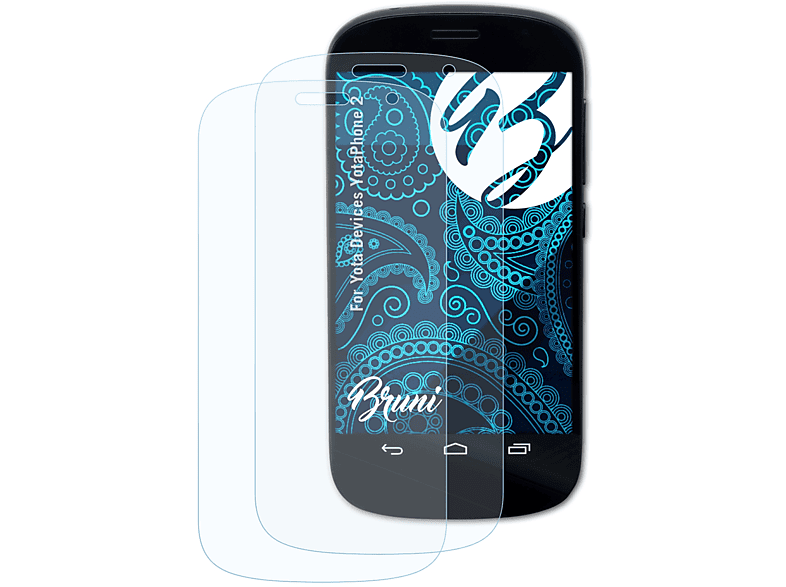 BRUNI 2x Basics-Clear Schutzfolie(für Yota Devices YotaPhone 2)