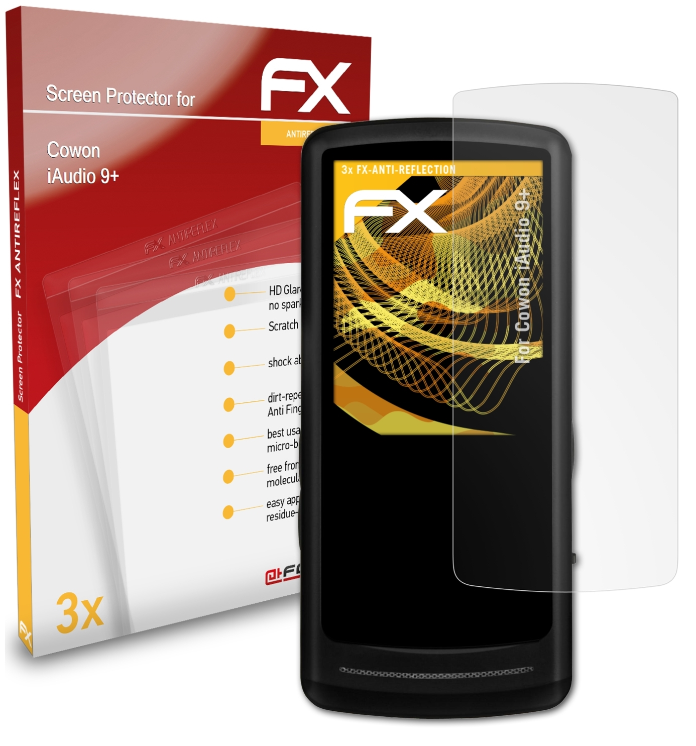 ATFOLIX 3x FX-Antireflex Displayschutz(für Cowon iAudio 9+)