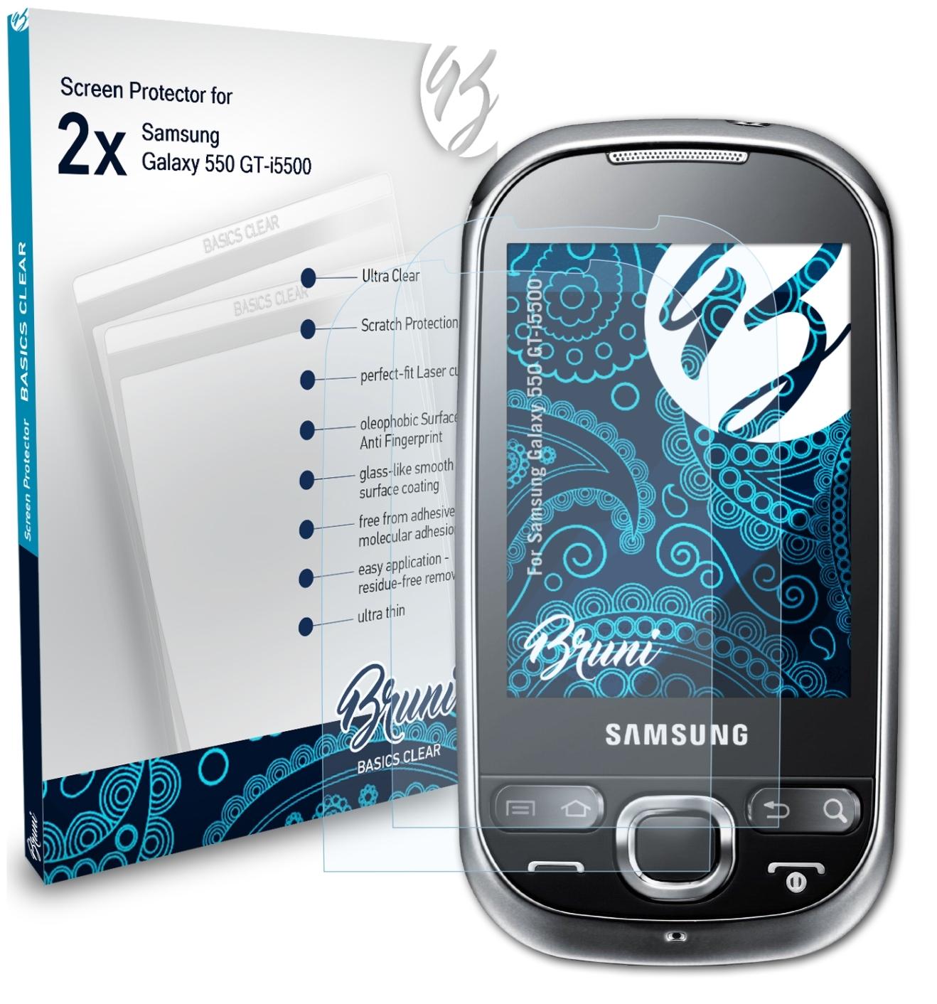 (GT-i5500)) Galaxy 550 2x Basics-Clear BRUNI Schutzfolie(für Samsung